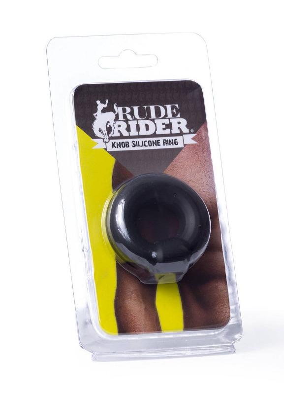 Rude Rider Knob Silicone Cockring, Black