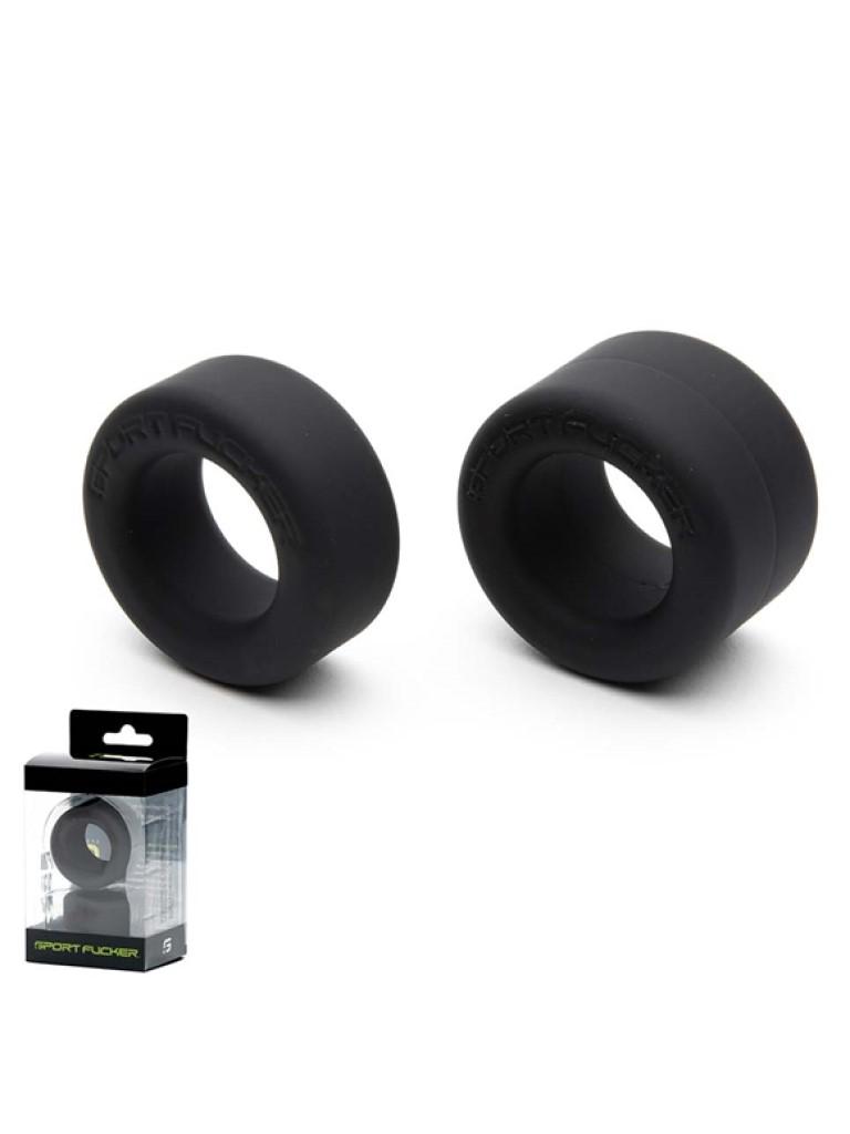 Sport Fucker Soft Silicone Nutt Job Set Cockring, Black