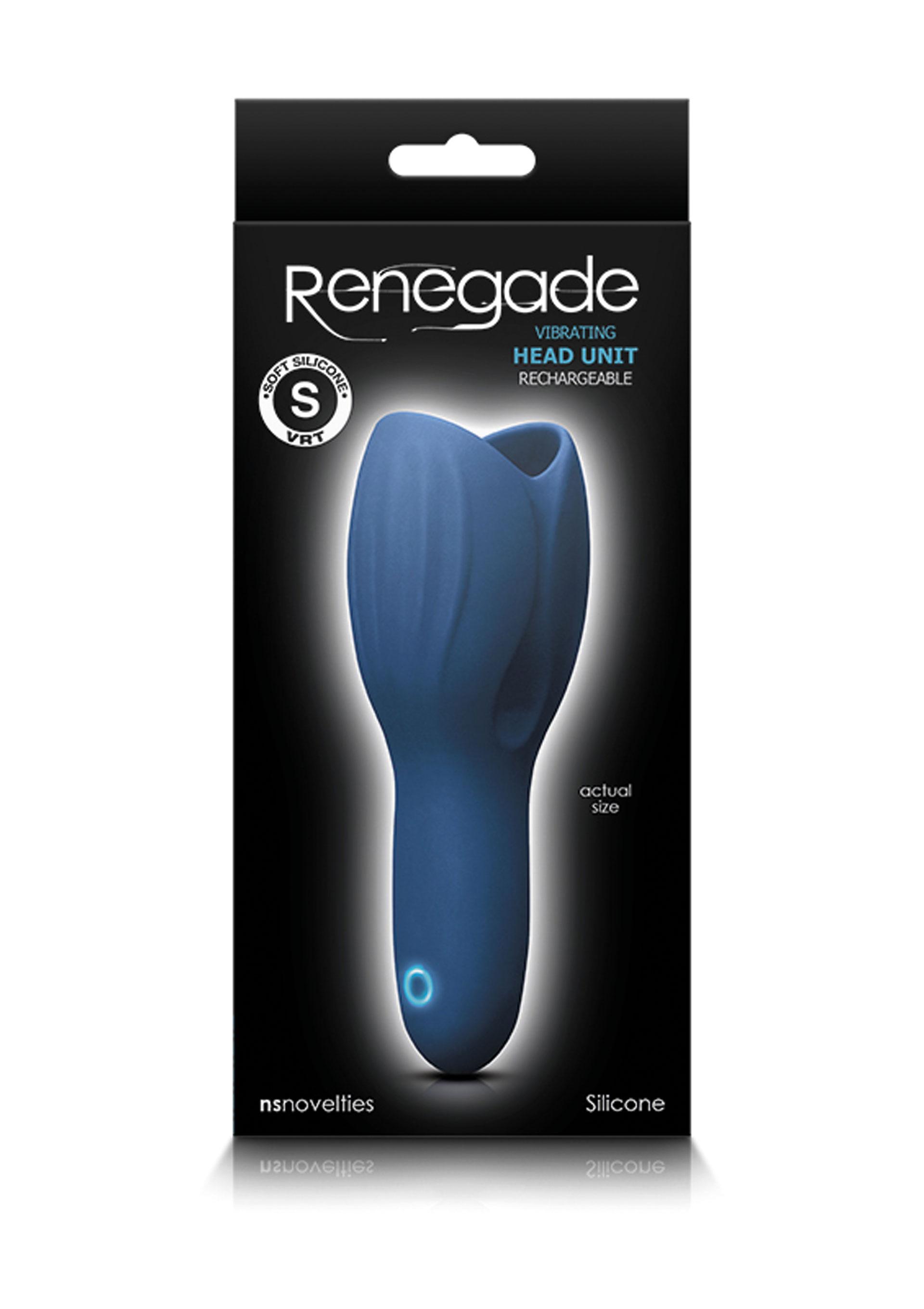 Renegade Head Unit, Vibrating Masturbator, Blue, 13 cm