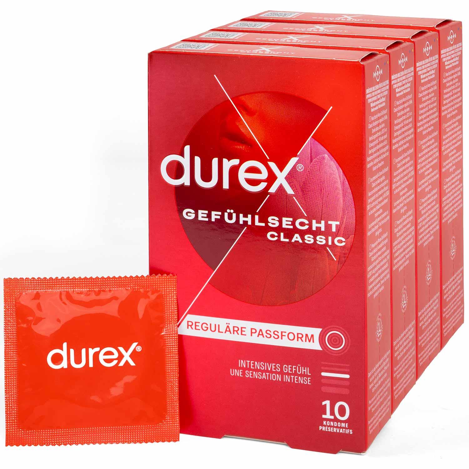 Durex Gefühlsecht Classic Condoms 10pcs, with Reservoir, Ø 56mm, 195mm Durex Gefühlsecht Classic Condoms 10pcs, with Reservoir, Ø 56mm, 195mm
