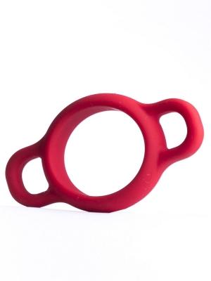 RudeRider Handle Silicone Cockring, Red, 45 mm