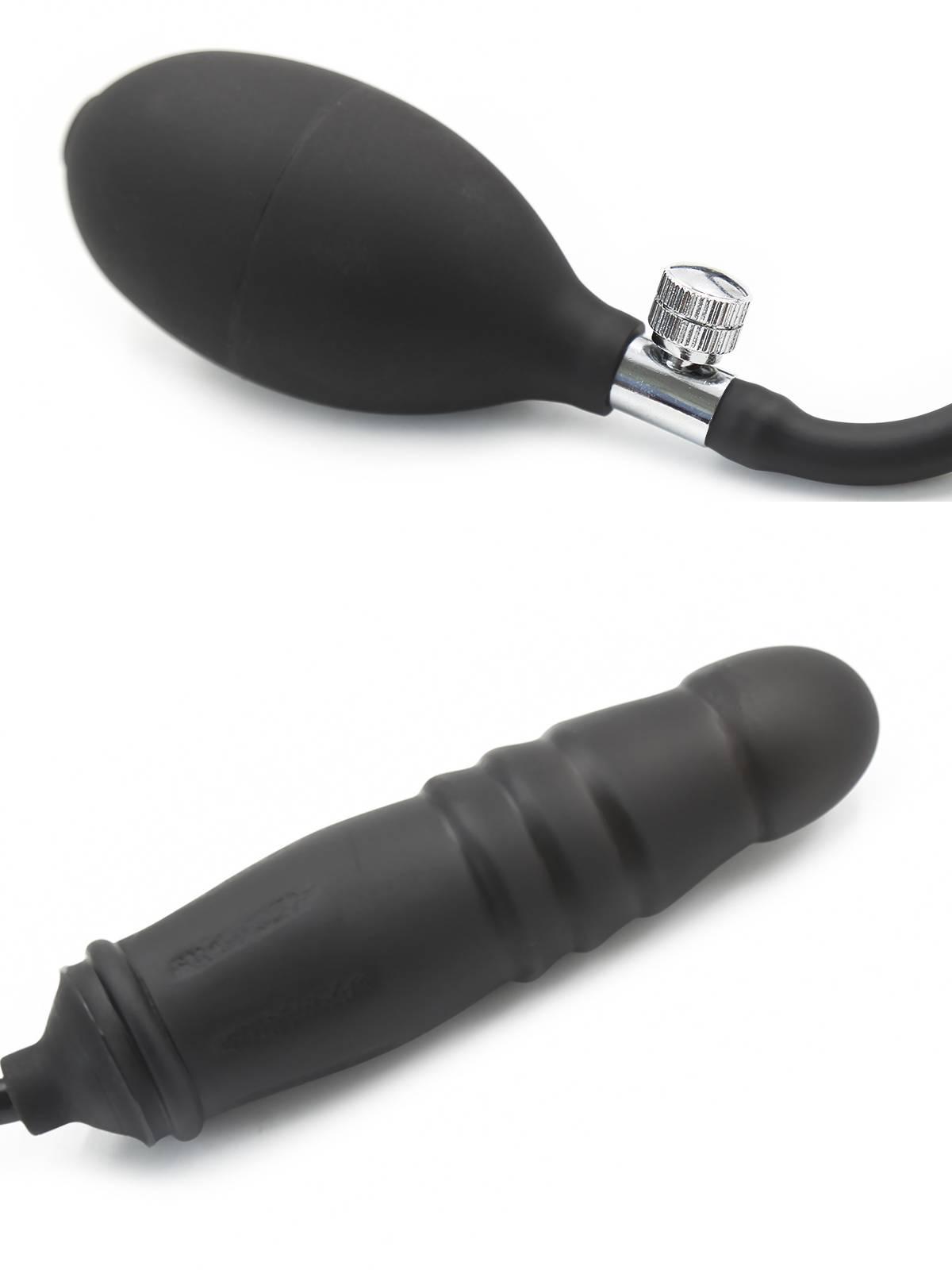 RudeRider Inflatable Dildo Plug Silicone Black