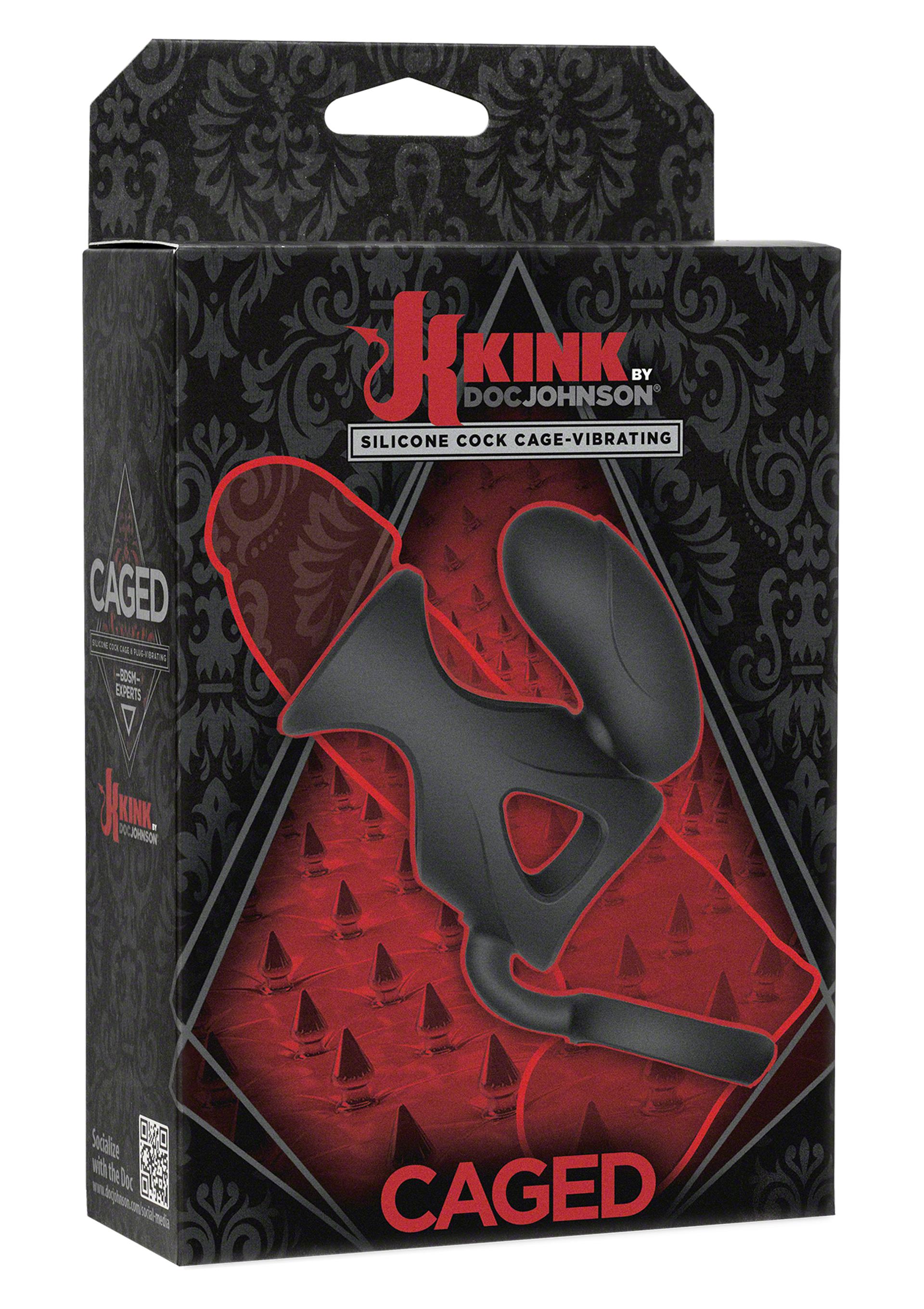 KINK Vibrating Cock Caged Single Bullets, Black