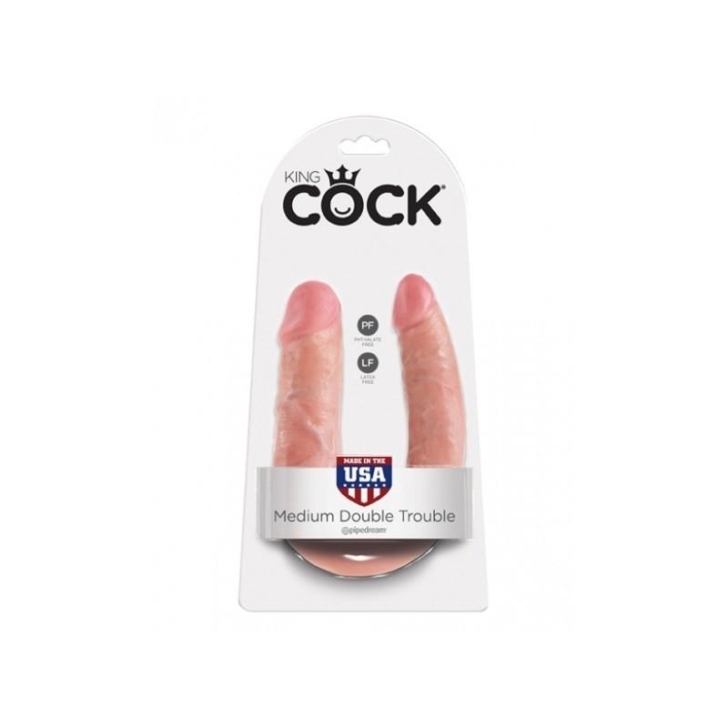 KING COCK U-Shaped Medium Double Trouble, 34,6 cm, Flesh