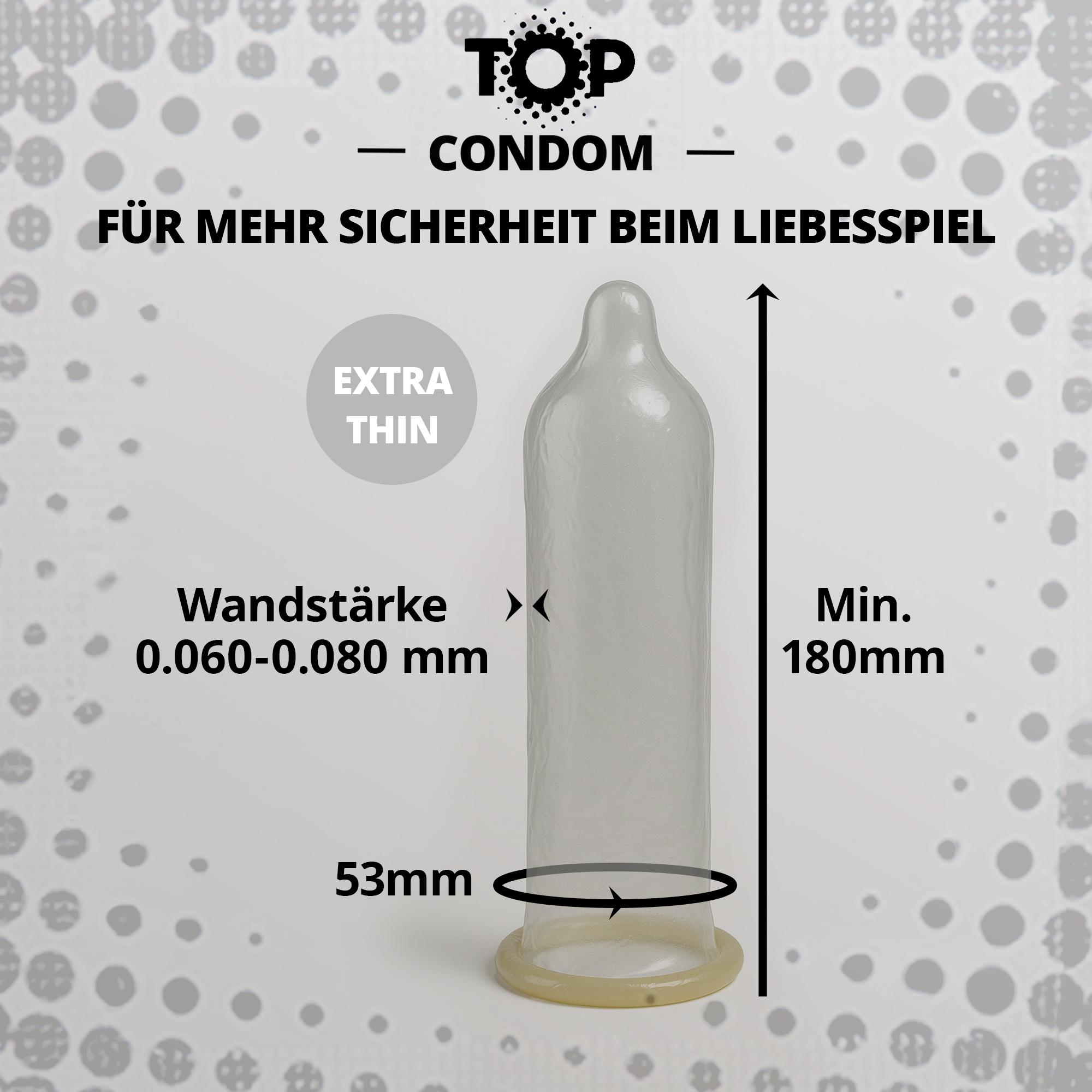 TOP Condoms Ultimate Thin: Maximum Feel - Extra Thin, Packs of 12