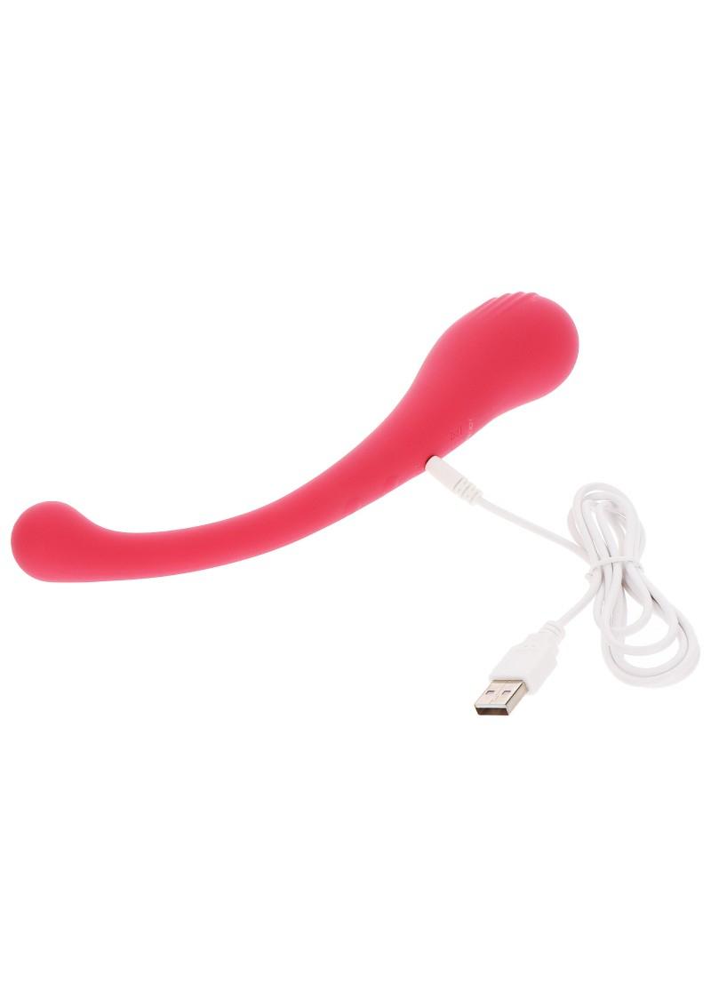 SILK by TOYJOY Explore Silicone G-Spot Vibrator, 25 cm, Red