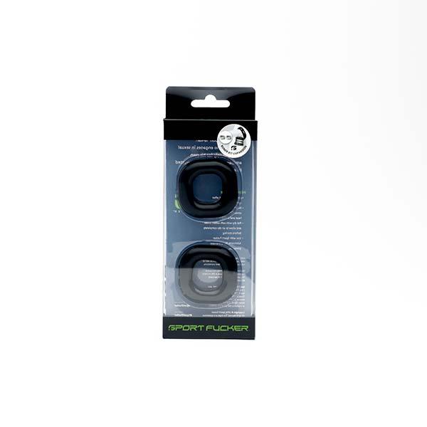 Sport Fucker Boner Expansion 2-Pack Cockring, Black Sport Fucker Boner Expansion 2-Pack Cockring, Black