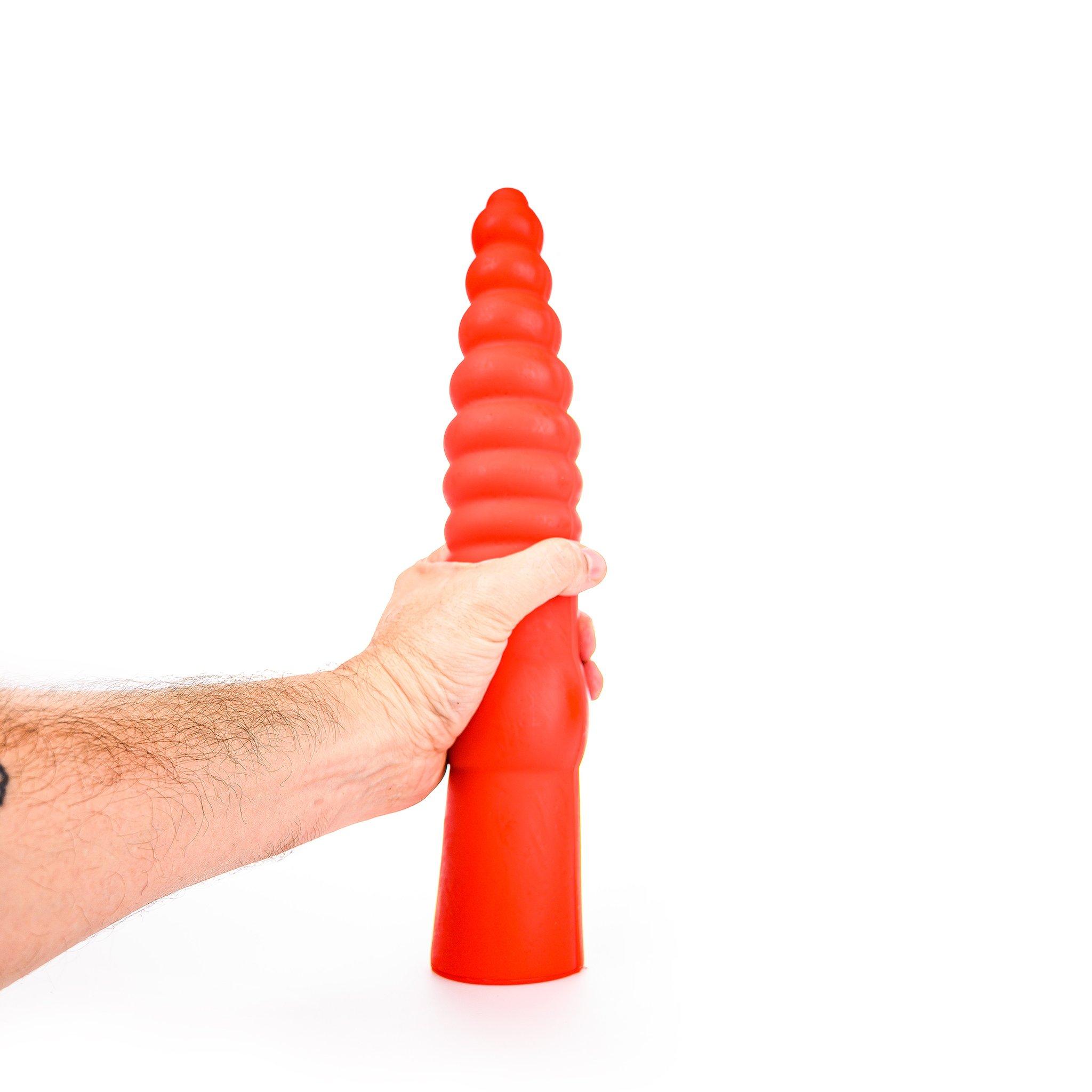 All Red Drainer Dildo, 36 cm