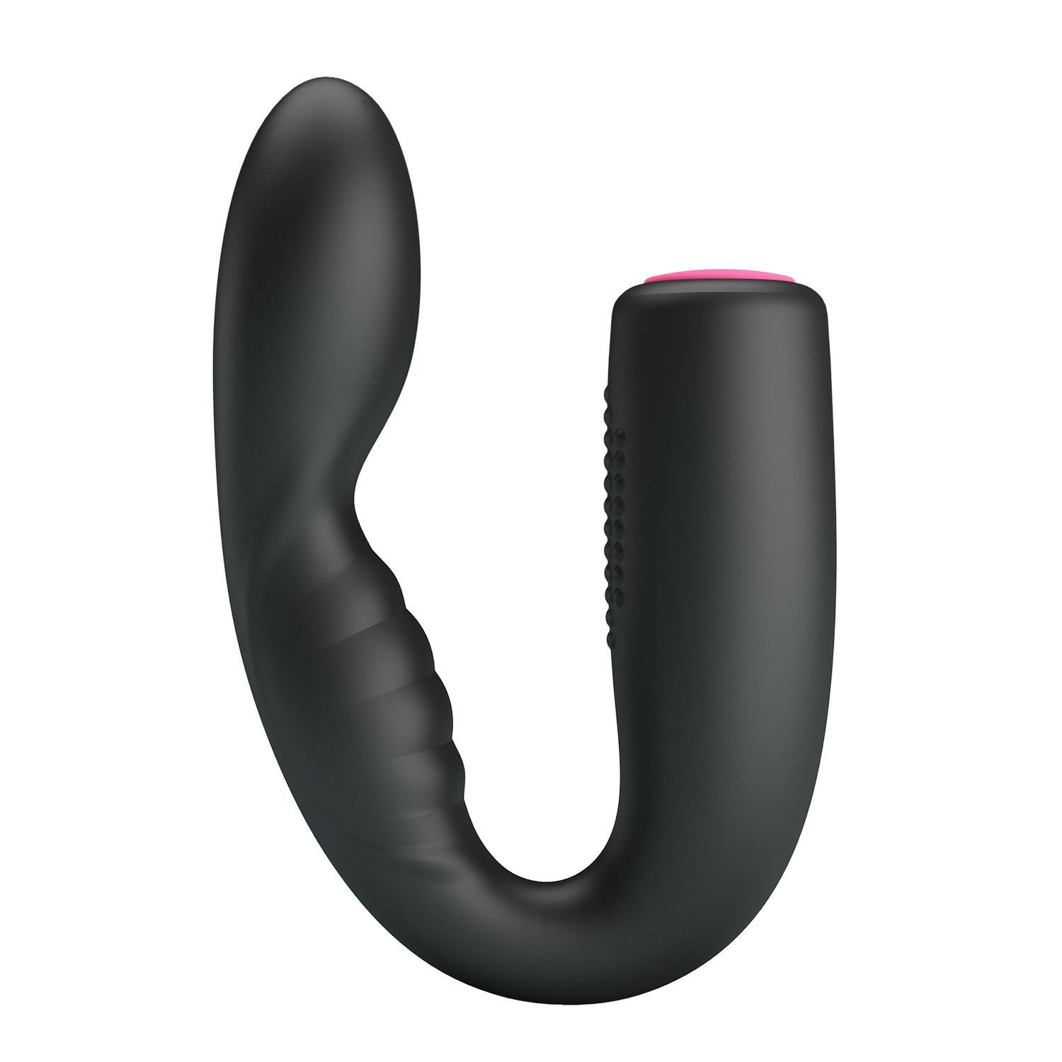 PRETTY LOVE - Quintion, Silicone, waterproof, memory, USB rechargeable, 12 functions of vibration 23-104, Black
