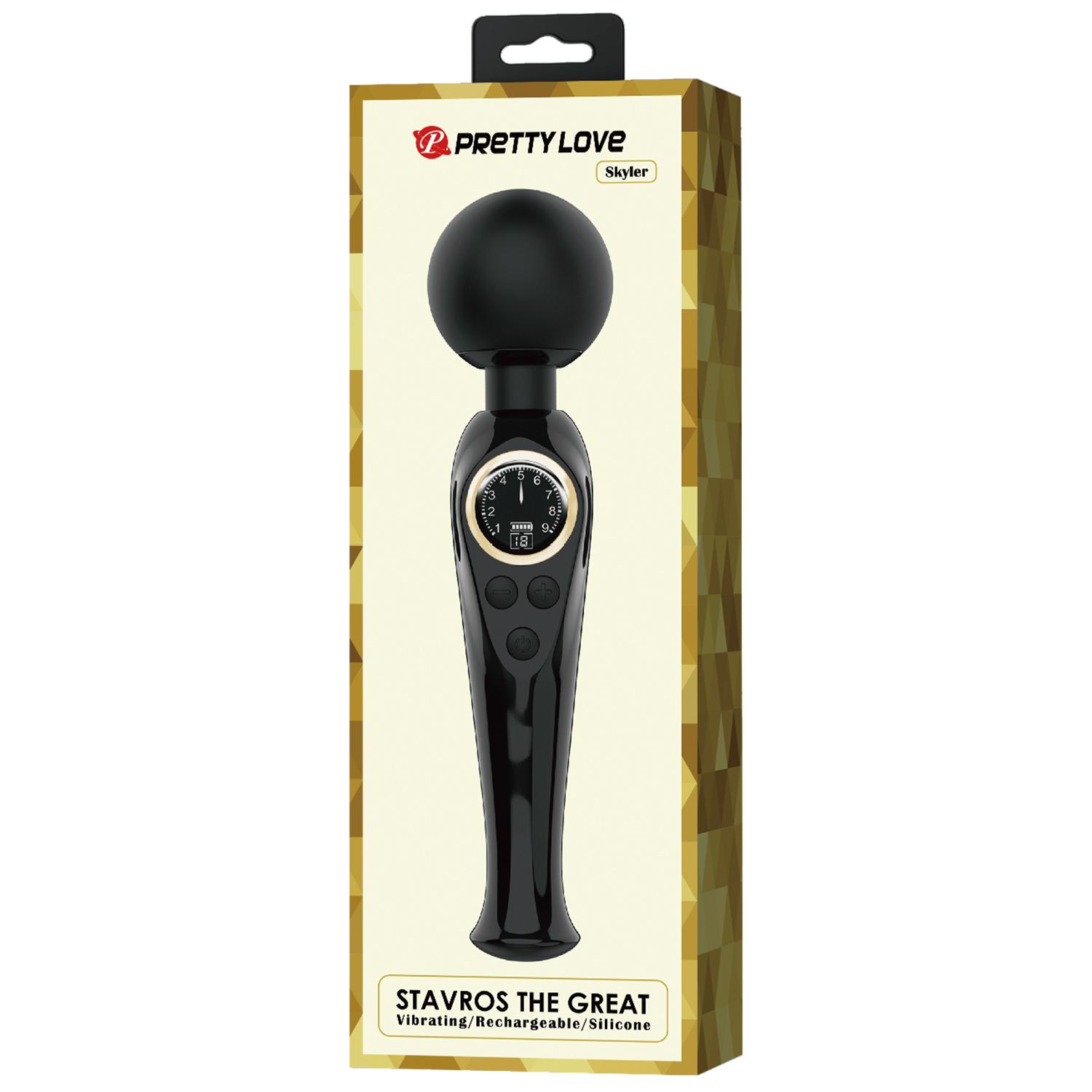 PRETTY LOVE - Stavros the Great LED Wand Massager 22,5 cm, Black PRETTY LOVE - Stavros the Great LED Wand Massager 22,5 cm, Black