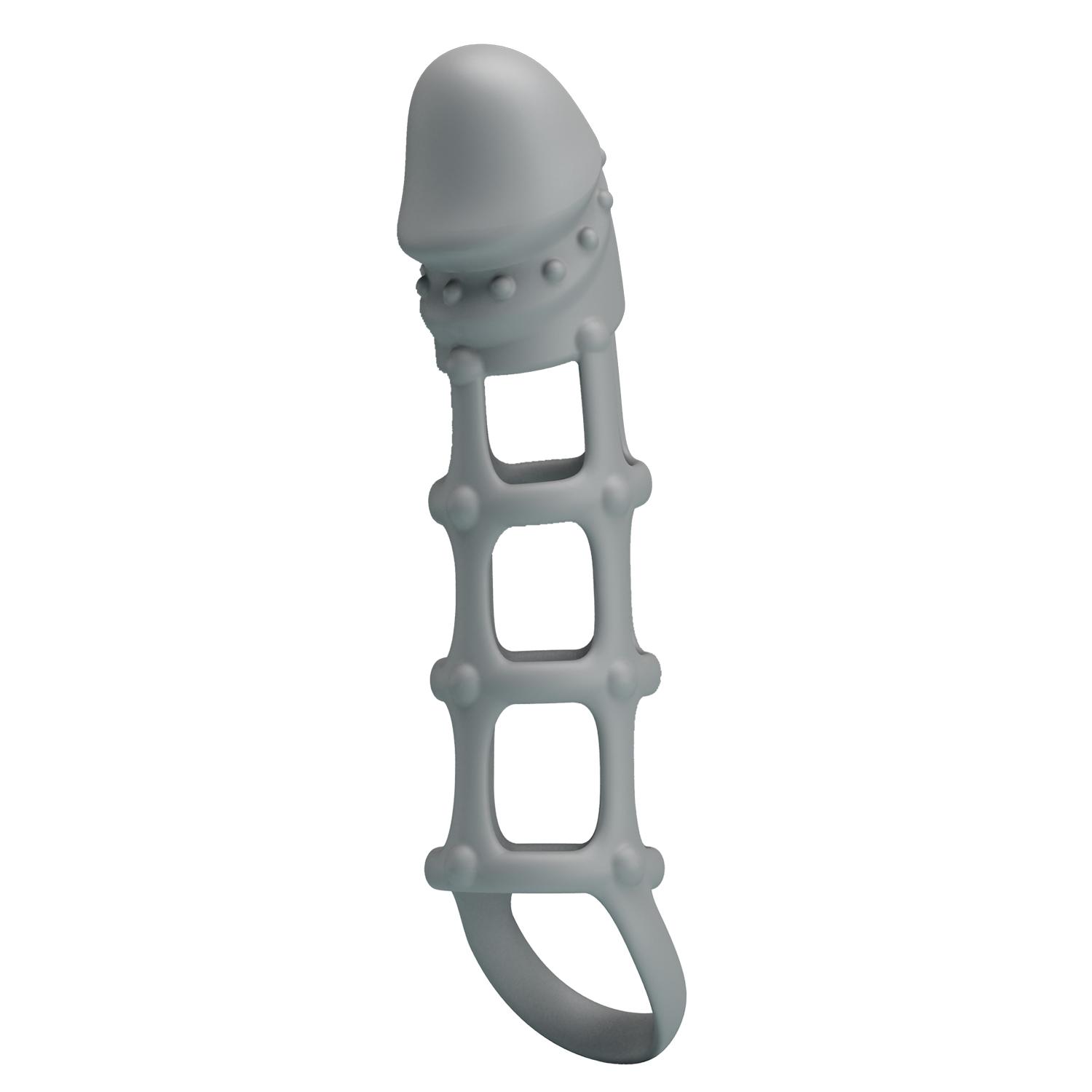 PRETTY LOVE - Penis Sleeve With Ball Strap,  silicone penis sleeve L:170mm  W:40mm  H:32mm