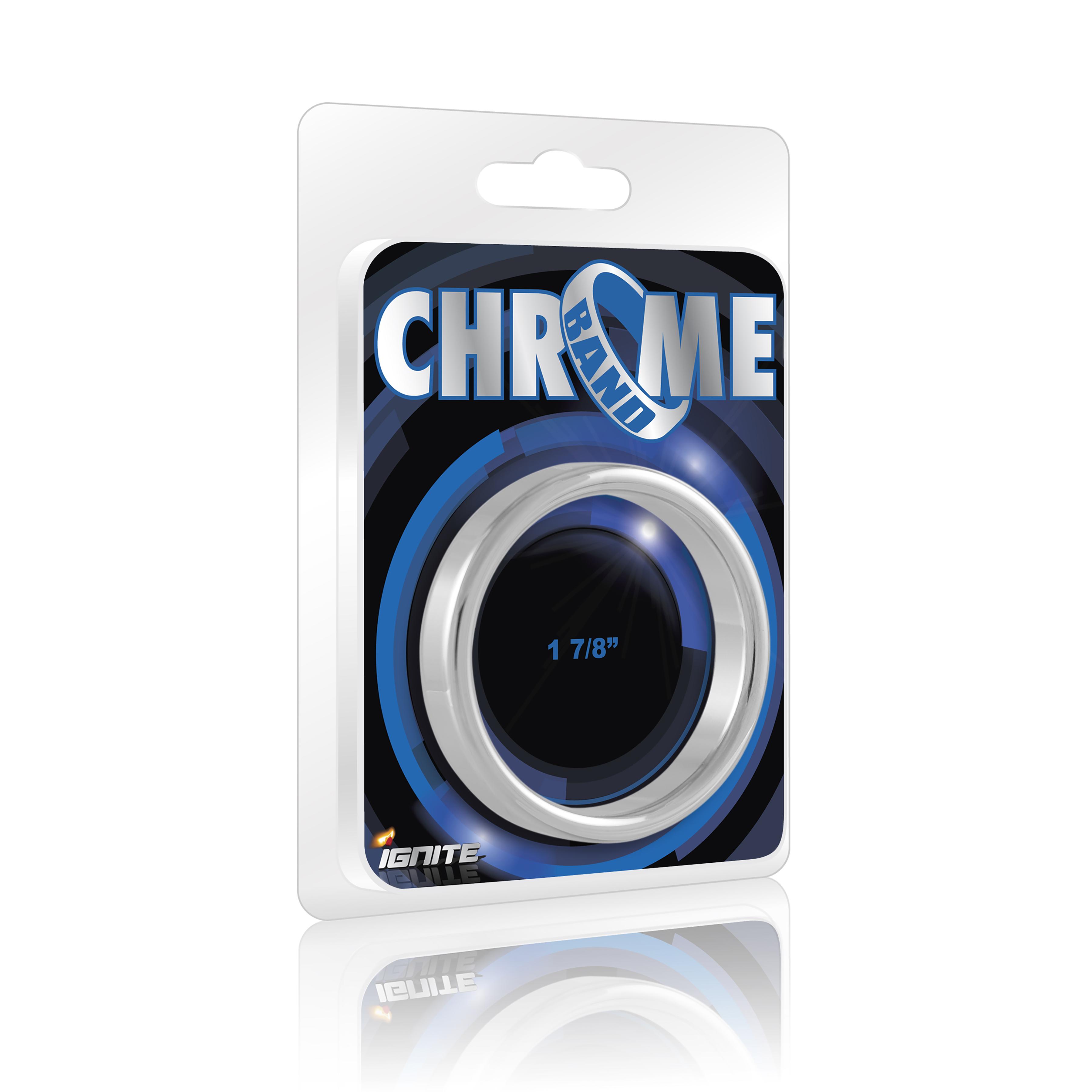 SI IGNITE Chrome Band Cockring, Chrome Plated Steel, ¯ 48 mm
