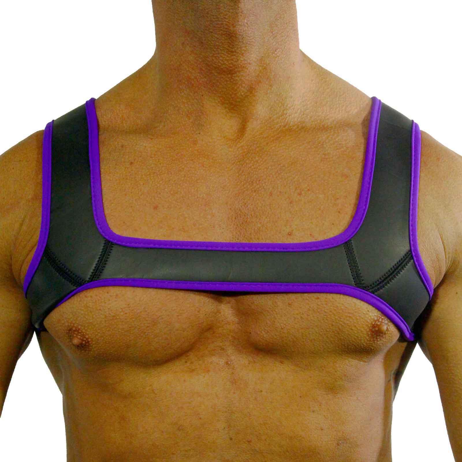 RudeRider Neoprene Harness Black/Purple, L size