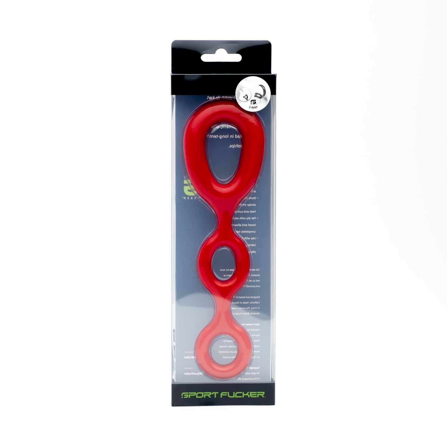 Sport Fucker 3 Way Cockring, Red