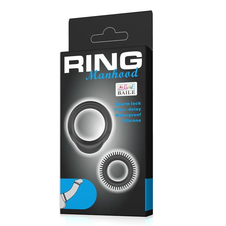 BAILE - Ring, silicone penis rings, multiple use for different size ':19mm  ':33mm