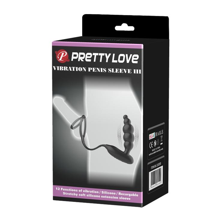 PRETTY LOVE - Vibration Penis Sleeve Iii, 12 functions of vibration
memory
USB rechargeable
silicone, waterproof L:212mm W:51mm H:95mm