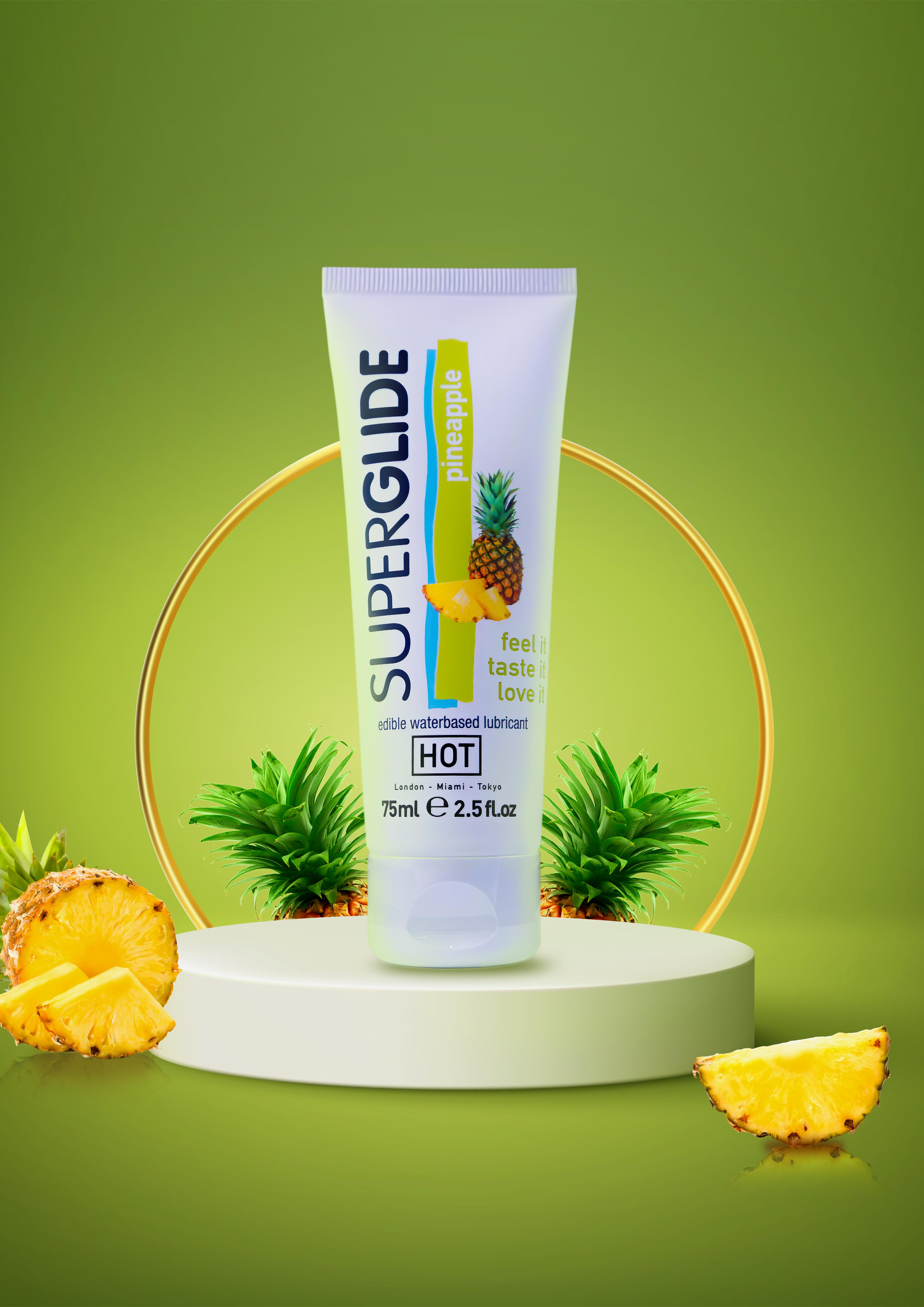 HOT SUPERGLIDE EDIBLE pineapple, 75ml/2.5fl.oz