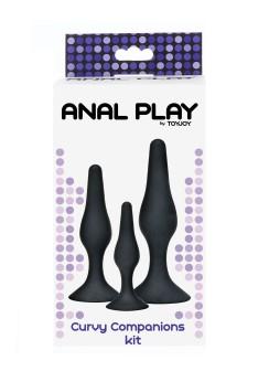 TOYJOY Curvy Companions Kit 3 pcs, Butt Plug, 10,5-15,5 cm, black