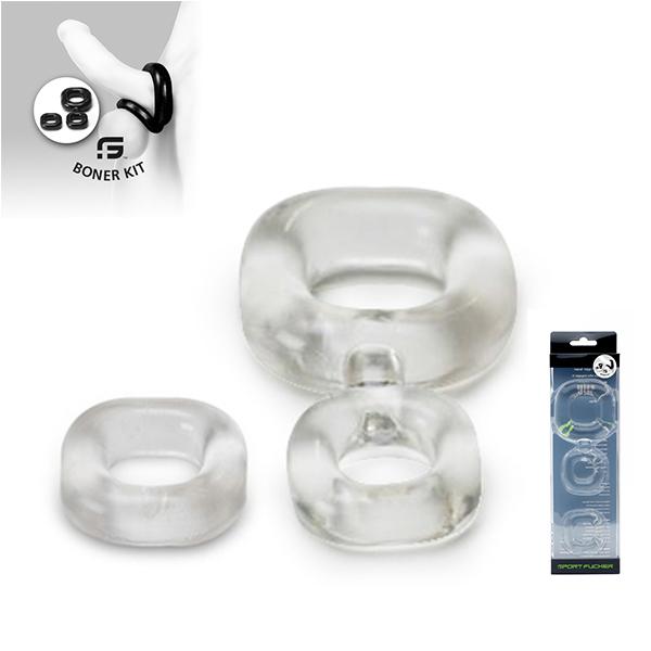 Sport Fucker Boner Kit Cockring, Clear Sport Fucker Boner Kit Cockring, Clear