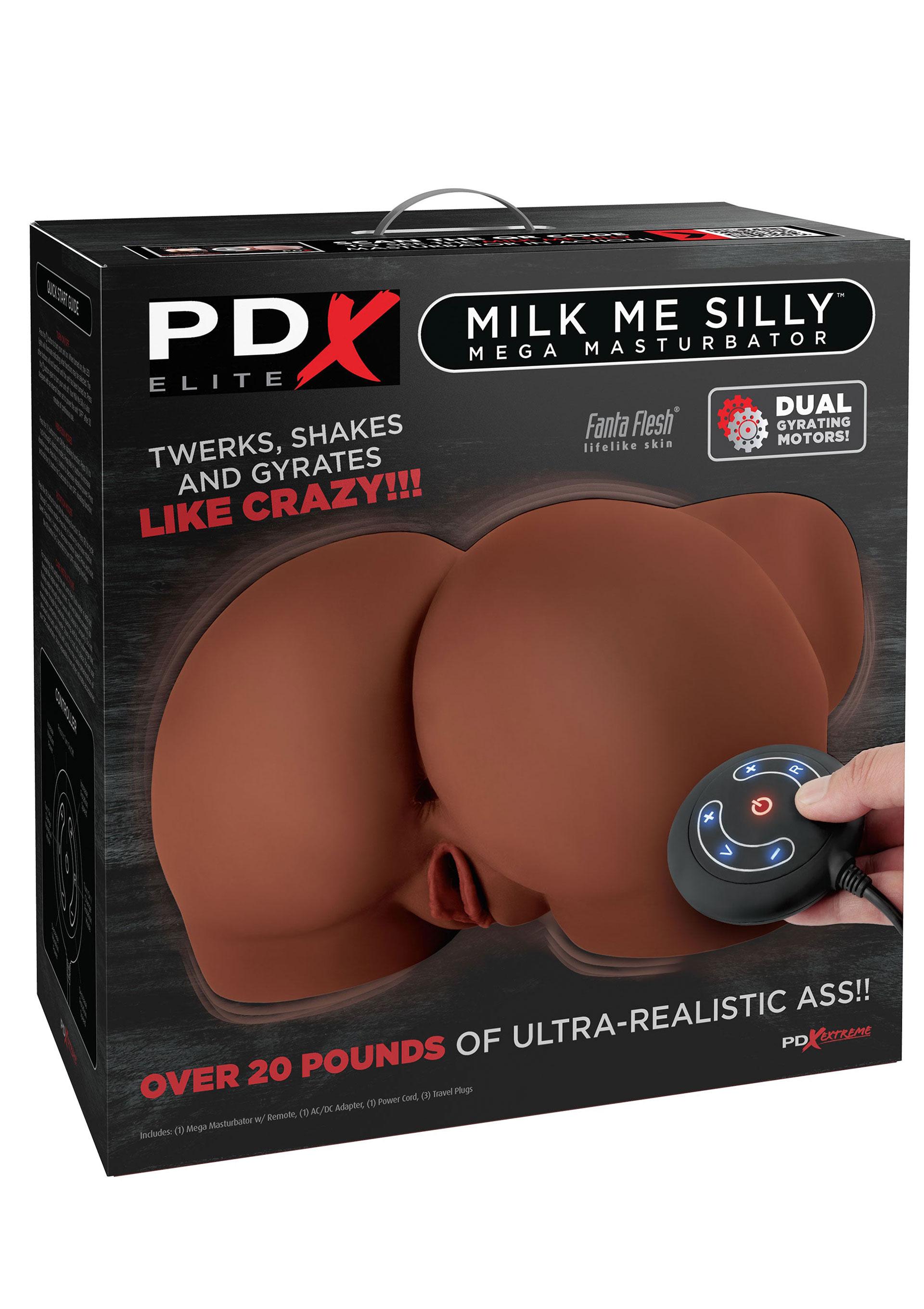 PDX Elite Milk Me Silly Vibrating Masturbator, 31 cm, Brown