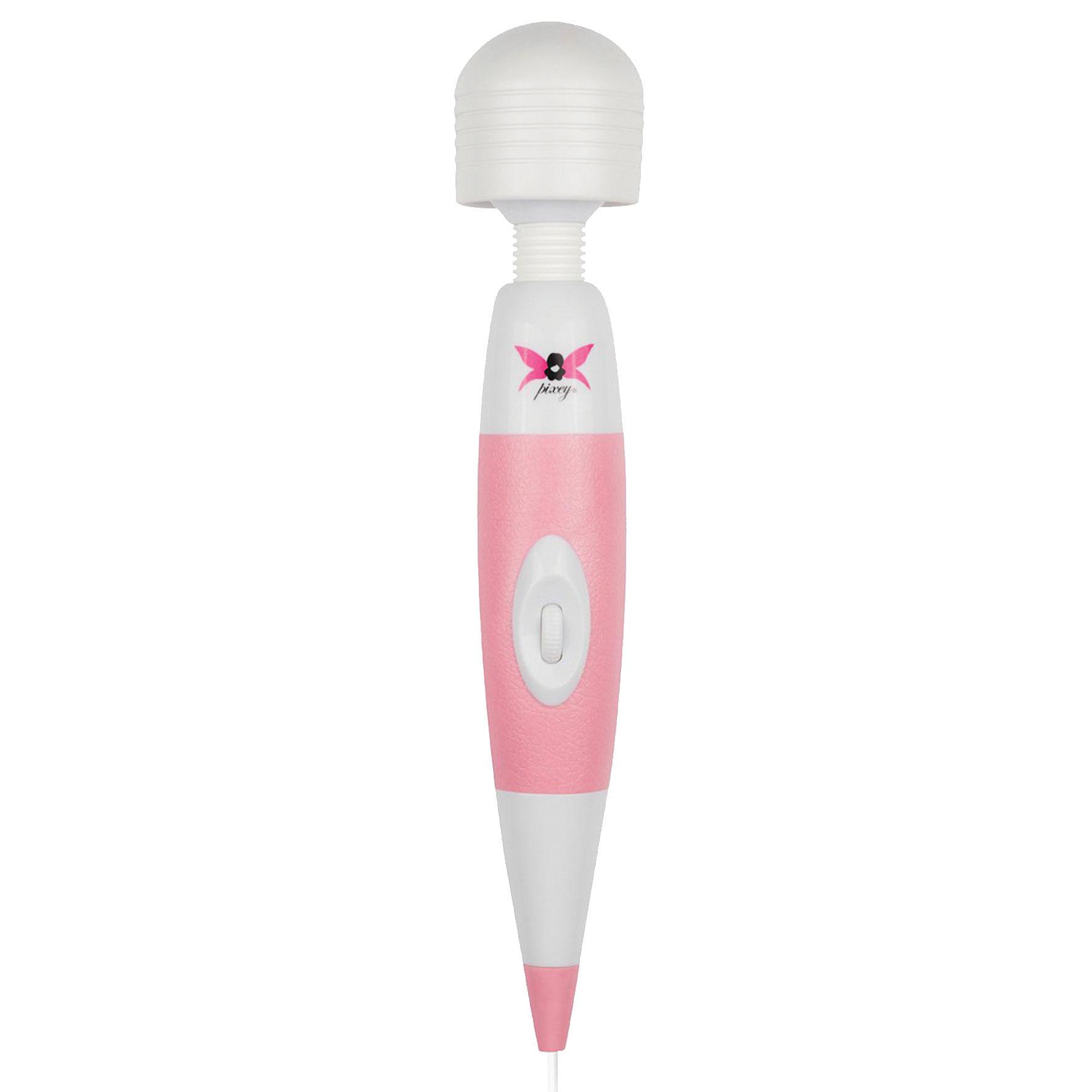 Pixey Pink Wand Massager, White/Pink, 33 cm