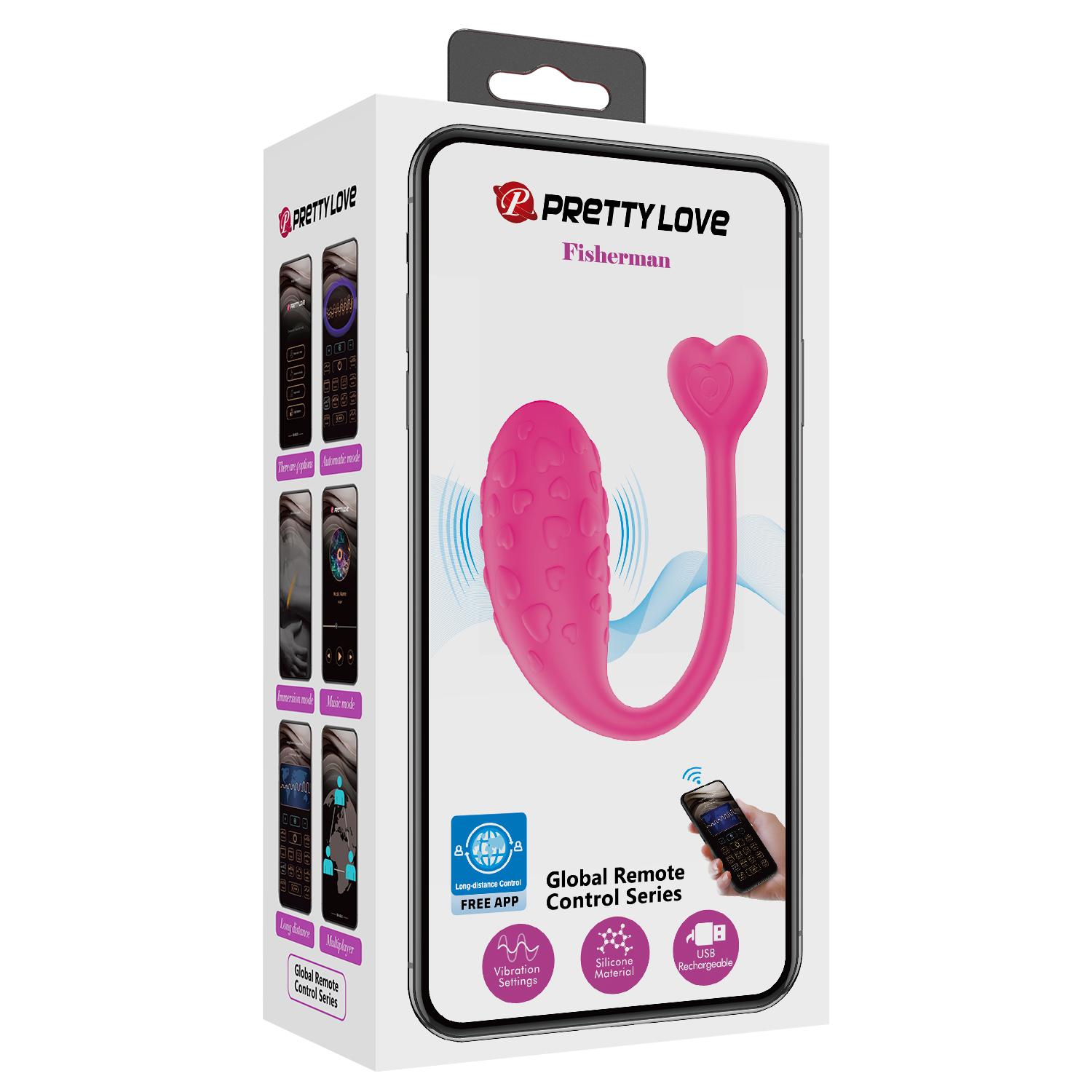 PRETTY LOVE - Fisherman, Fully Silicone, Mobile App Control, Bluetooth Connect, 12 Frequencies of Vibration Mode, Touch mode, Music mode, USB rechargeable. 32*189 PRETTY LOVE - Fisherman, Fully Silicone, Mobile App Control, Bluetooth Connect, 12 Frequencies of Vibration Mode, Touch mode, Music mode, USB rechargeable. 32*189