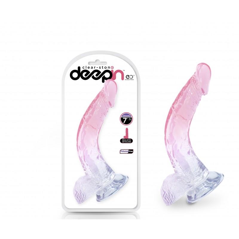 DEEP IN - CLEAR STONE. PENE 7.5" ROSA TRANSPARENTE