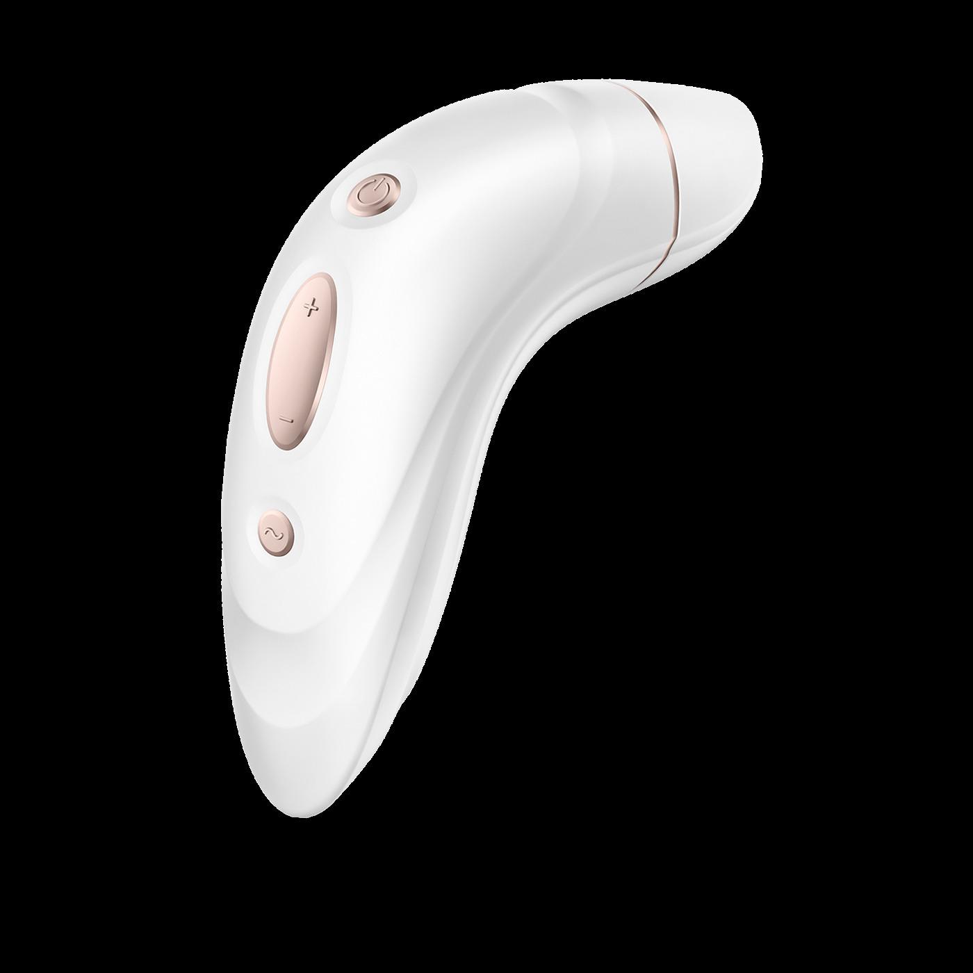 Satisfyer Pro 1+ Air Pulse Stimulator + Vibration Masturbator, White/Gold, 13 cm