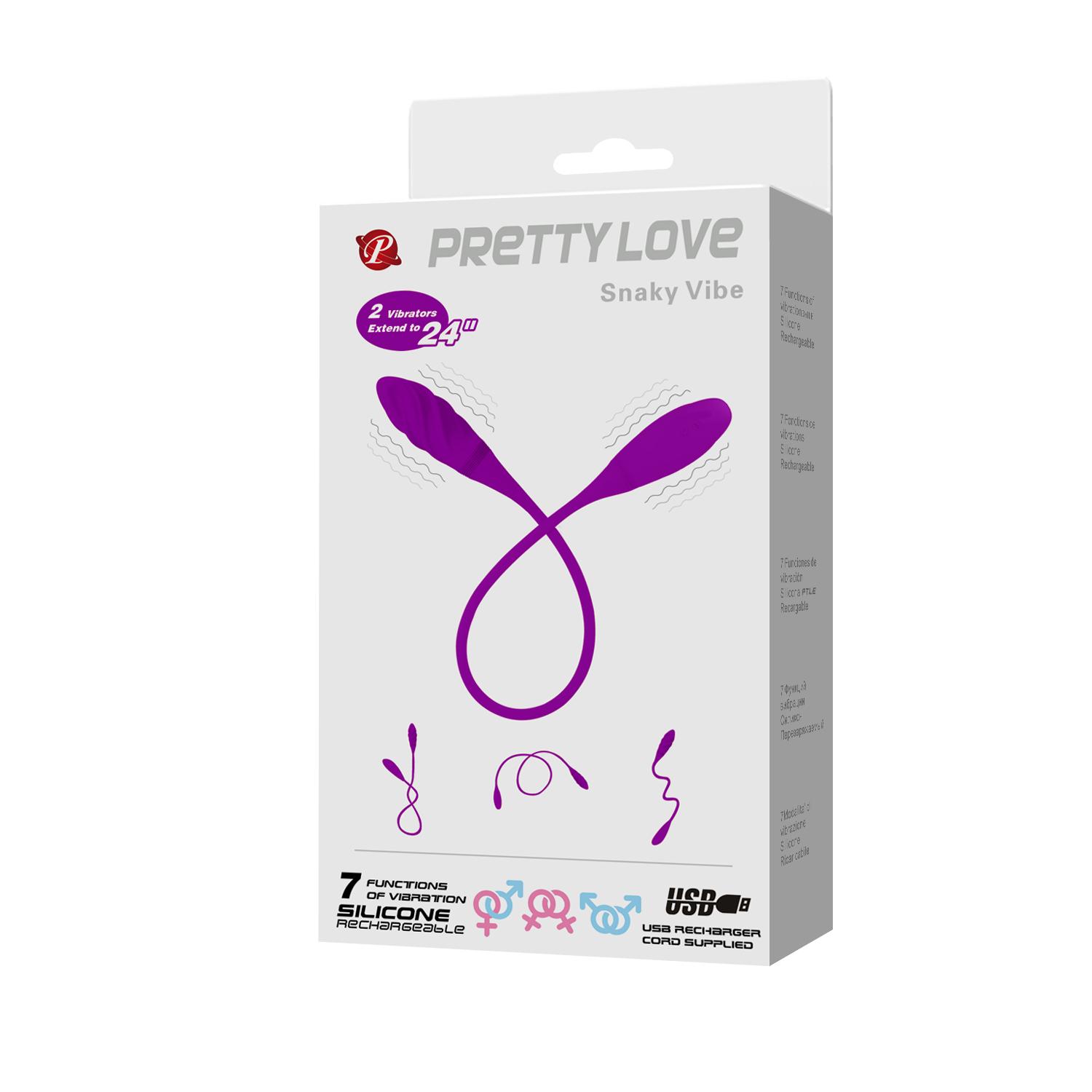 PRETTY LOVE - Snaky Vibe, 7 functions of vibration, silicone,USB rechargeable ':32mm L:600mm PRETTY LOVE - Snaky Vibe, 7 functions of vibration, silicone,USB rechargeable ':32mm L:600mm