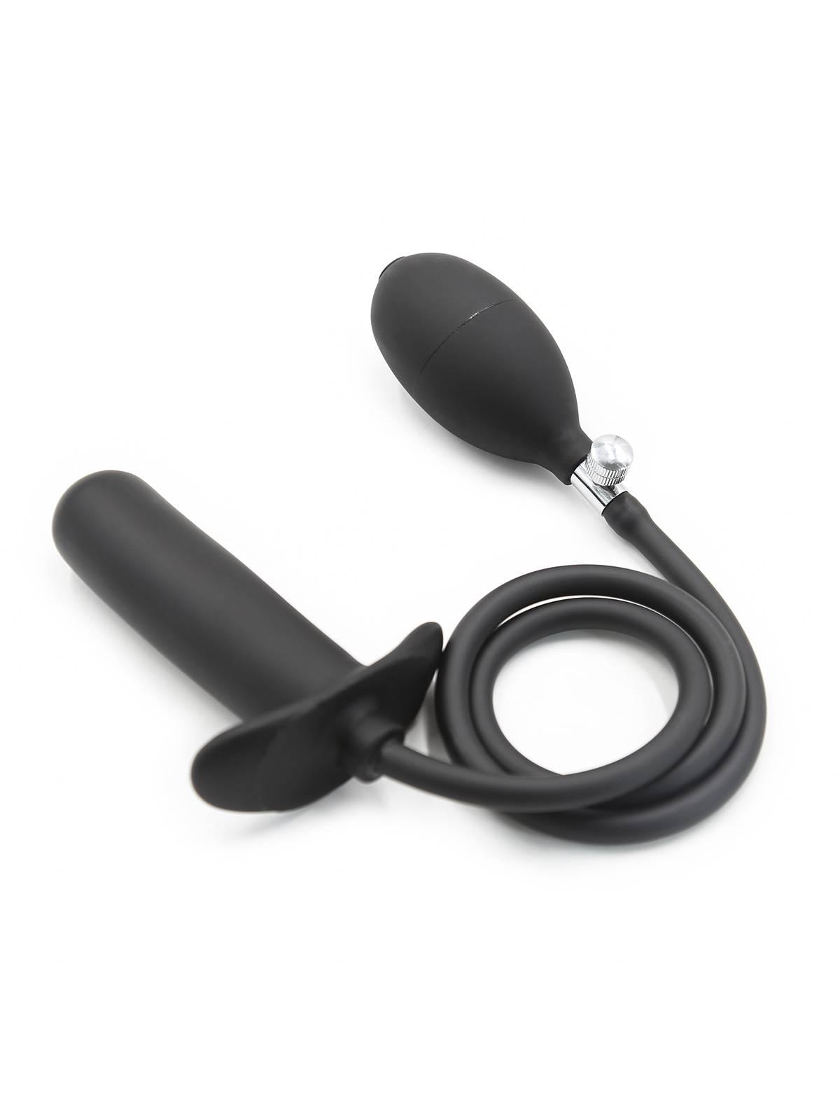 RudeRider Inflatable T-Plug Silicone Black