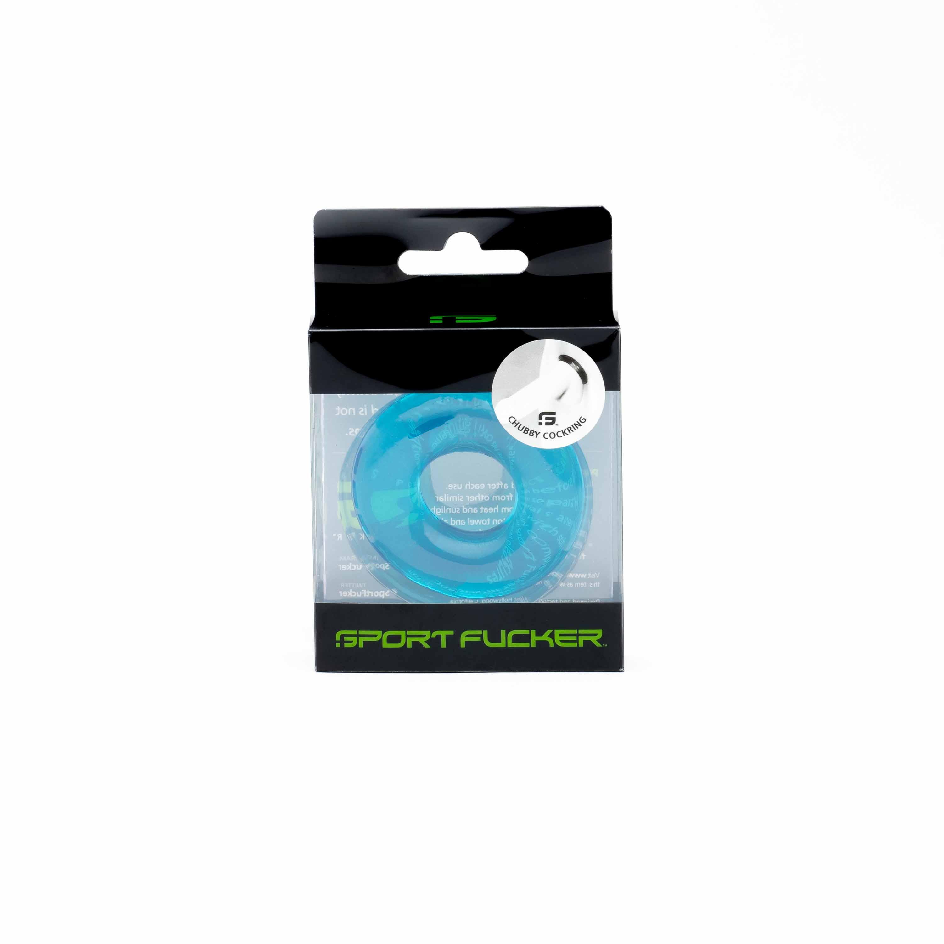 Sport Fucker Chubby Rubber Cockring, Ice Blue