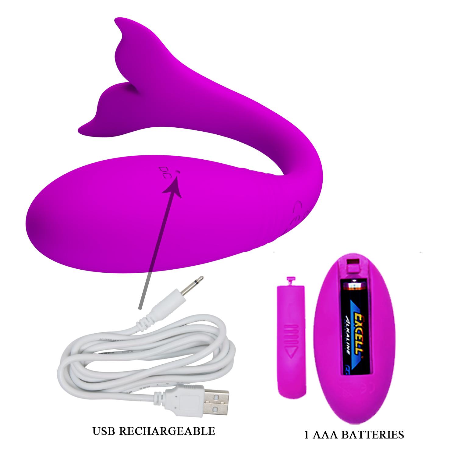 PRETTY LOVE - Jordyn, Remote control dophine bullet, 12 functions of vibration, with ON/OFF button on the tail, available by remote control, or independent control without remore, Silicone material 32*100 PRETTY LOVE - Jordyn, Remote control dophine bullet, 12 functions of vibration, with ON/OFF button on the tail, available by remote control, or independent control without remore, Silicone material 32*100