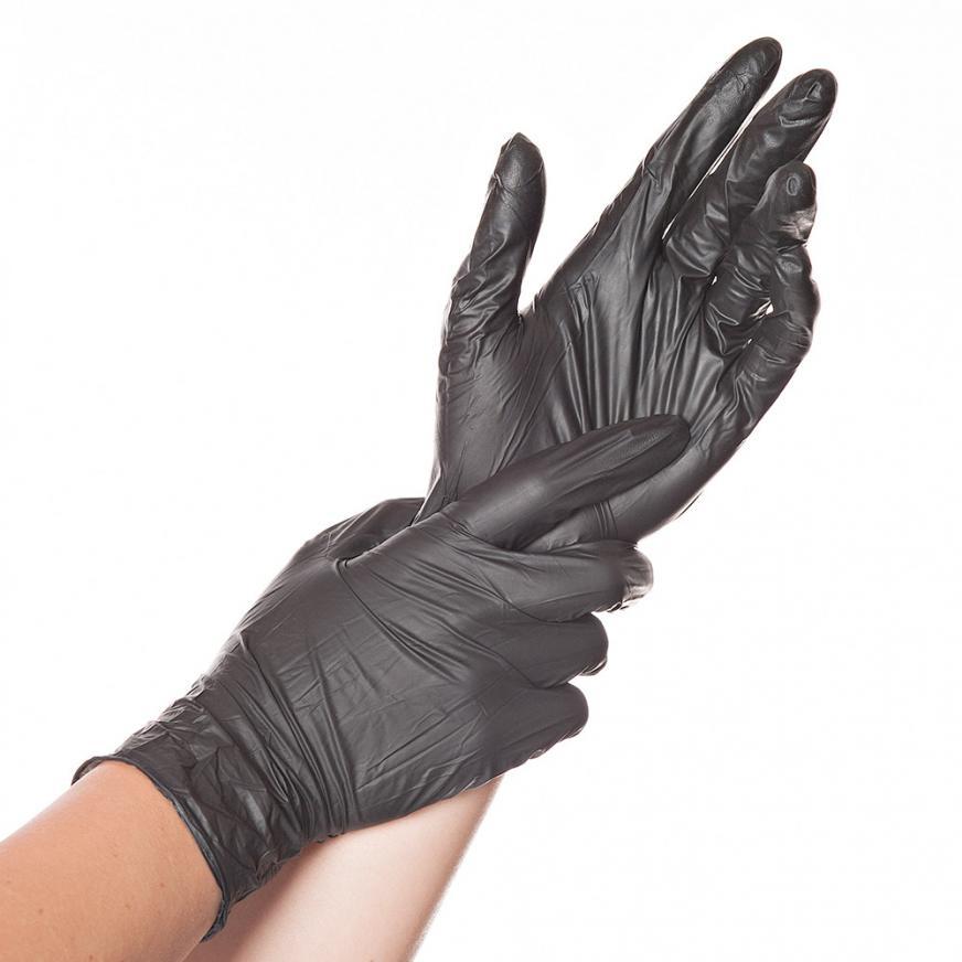 Hygostar SAFE LIGHT, Nitrile Disposable Gloves, Powder-free, Black, L, 20 pieces