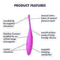 Satisfyer Twirling Joy Connect App Vibrator, Pink, 18 cm Satisfyer Twirling Joy Connect App Vibrator, Pink, 18 cm