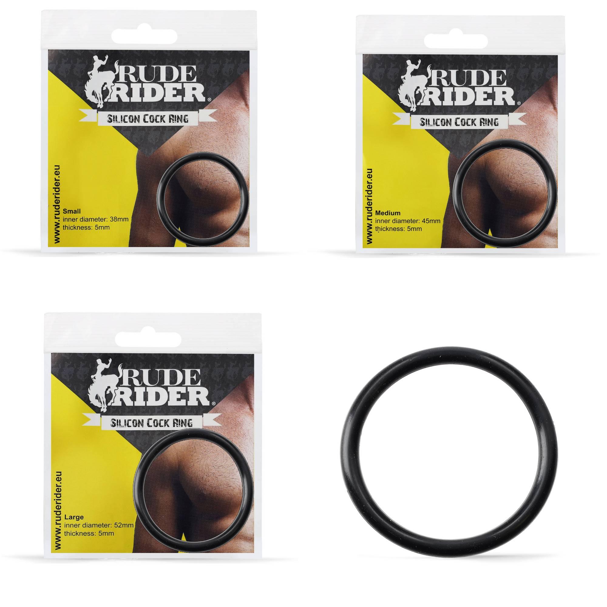 RudeRider Silicone Cock Ring Thin Small Black RudeRider Silicone Cock Ring Thin Small Black