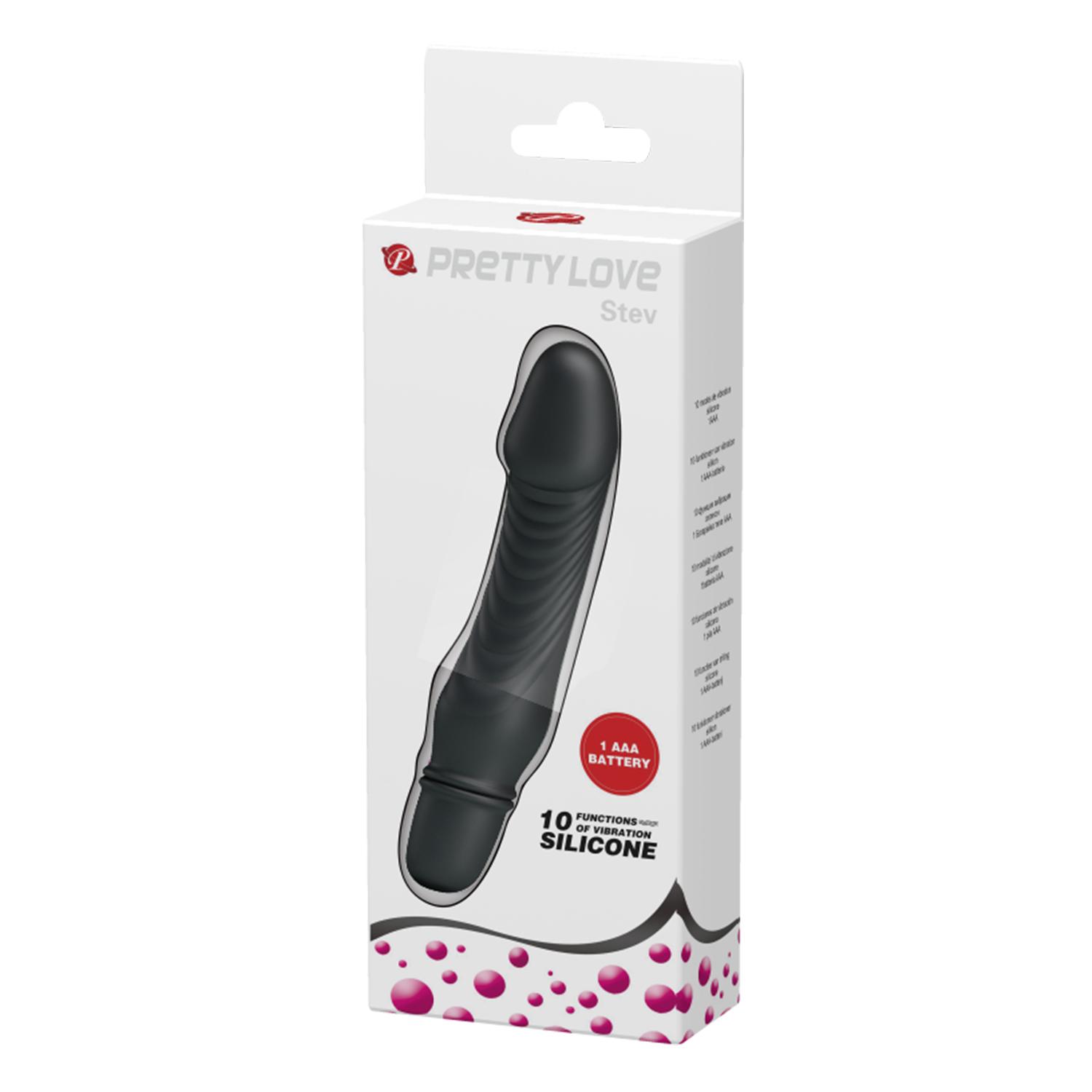 PRETTY LOVE - Stev, 10 Functions of vibration, 1 AAA battery, silicone, waterproof L:135mm '::29mm