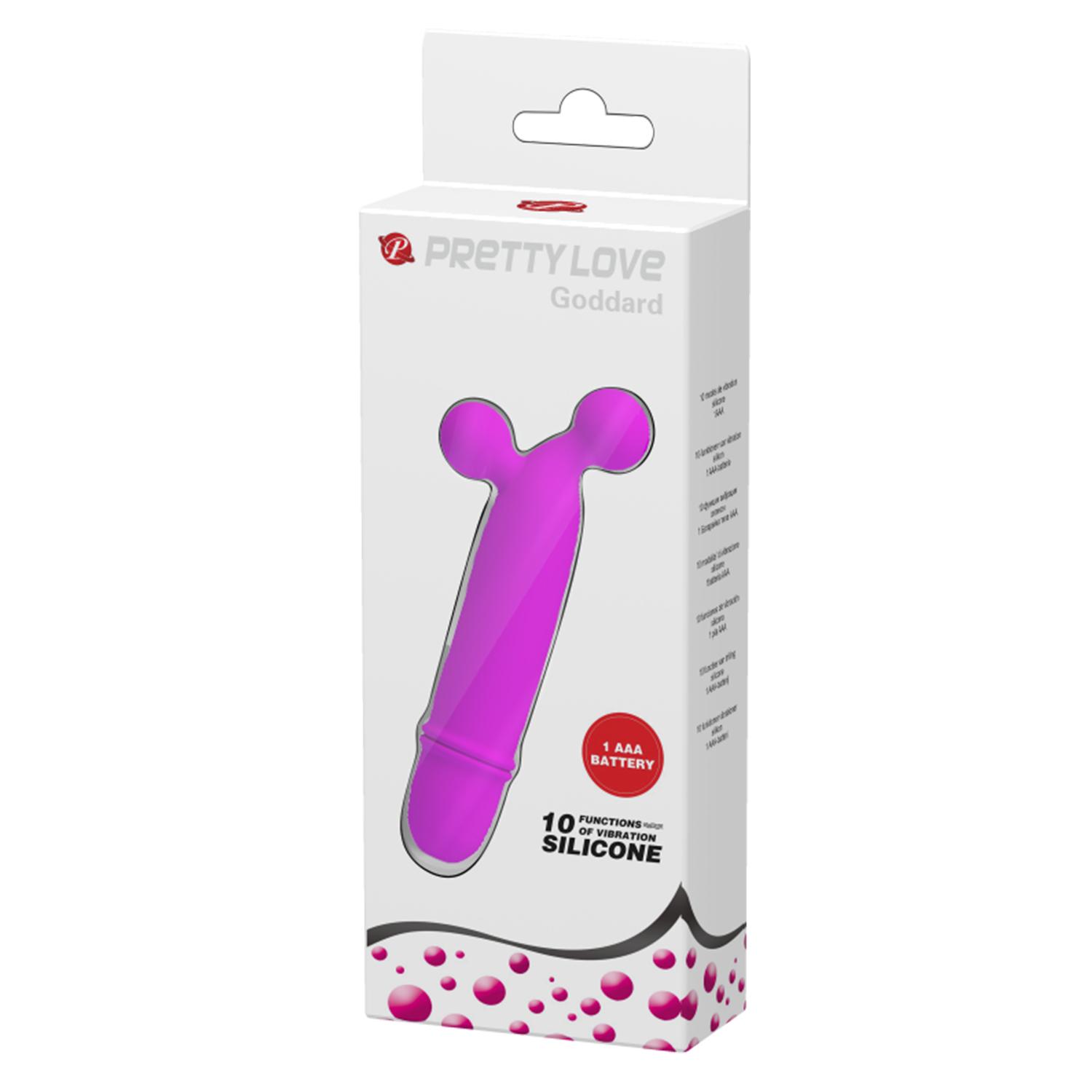 PRETTY LOVE - Goddard, 10 Functions of vibration, 1 AAA battery, silicone, waterproof L:118mm W:24mm H:18mm PRETTY LOVE - Goddard, 10 Functions of vibration, 1 AAA battery, silicone, waterproof L:118mm W:24mm H:18mm