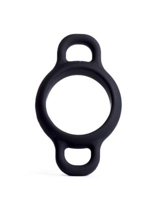RudeRider Handle Silicone Cockring, Black, 45 mm