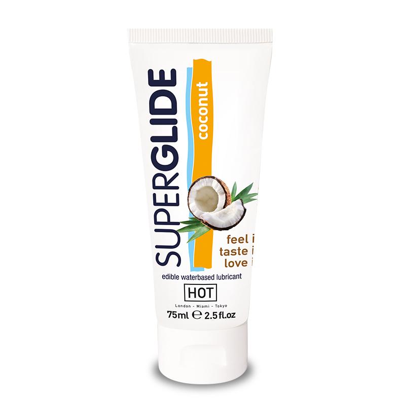 HOT SUPERGLIDE EDIBLE coconut, 75ml/2.5fl.oz