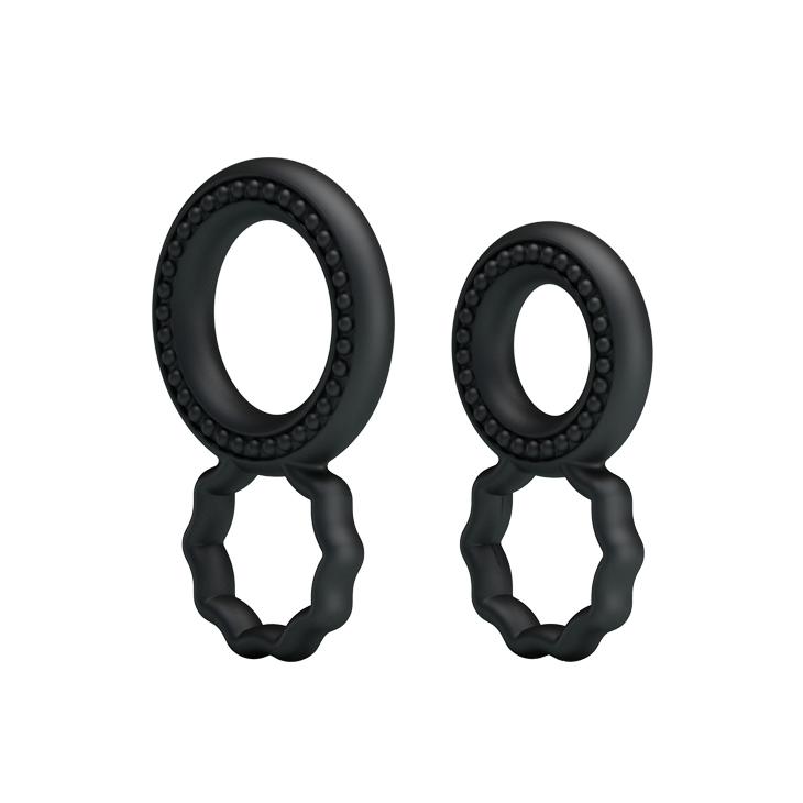 BAILE - Ring, Two double rings in one, Silicone L:80mm W:41mm H:10mm