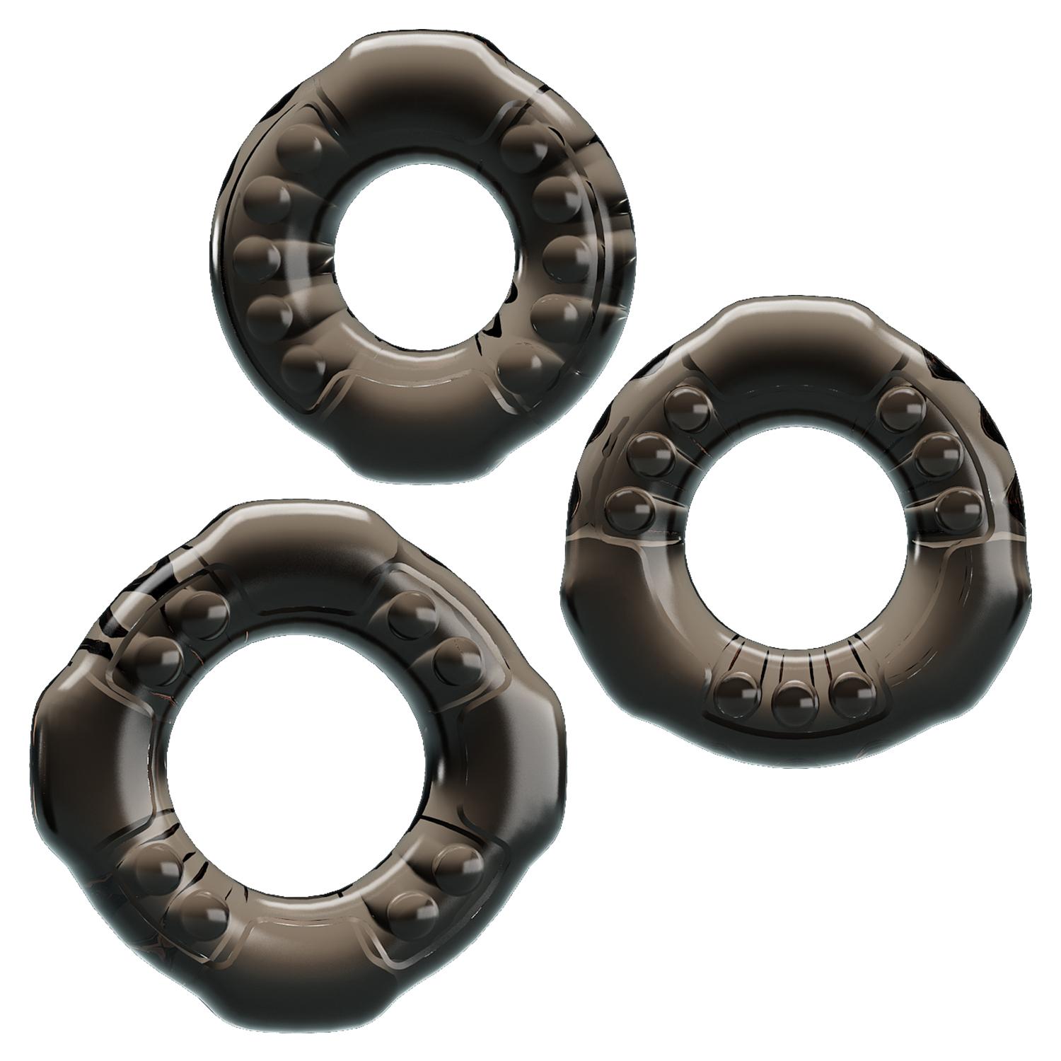 BAILE - Cock Ring, COMBO RING SET, 3 different size of Rings in one, TPR material 38,39,44