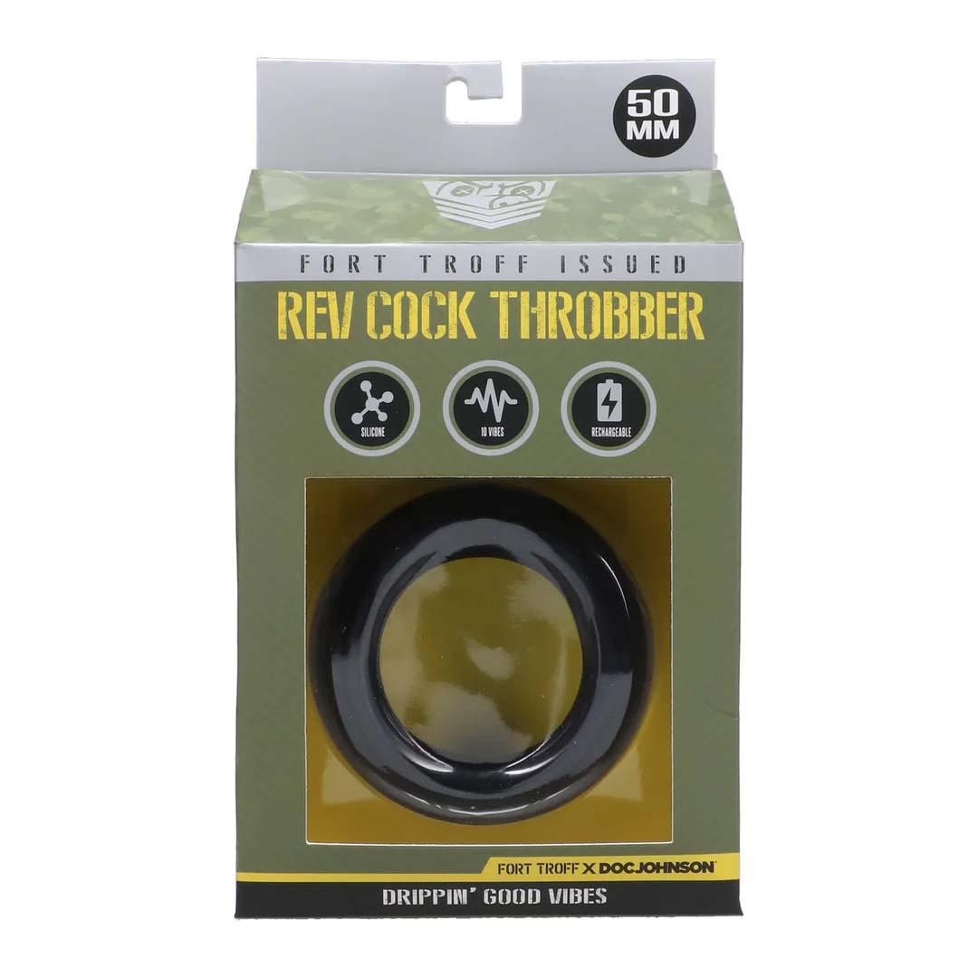 Doc Johnson, Rev Cock Throbber - Vibrating Cockring - Large - Black