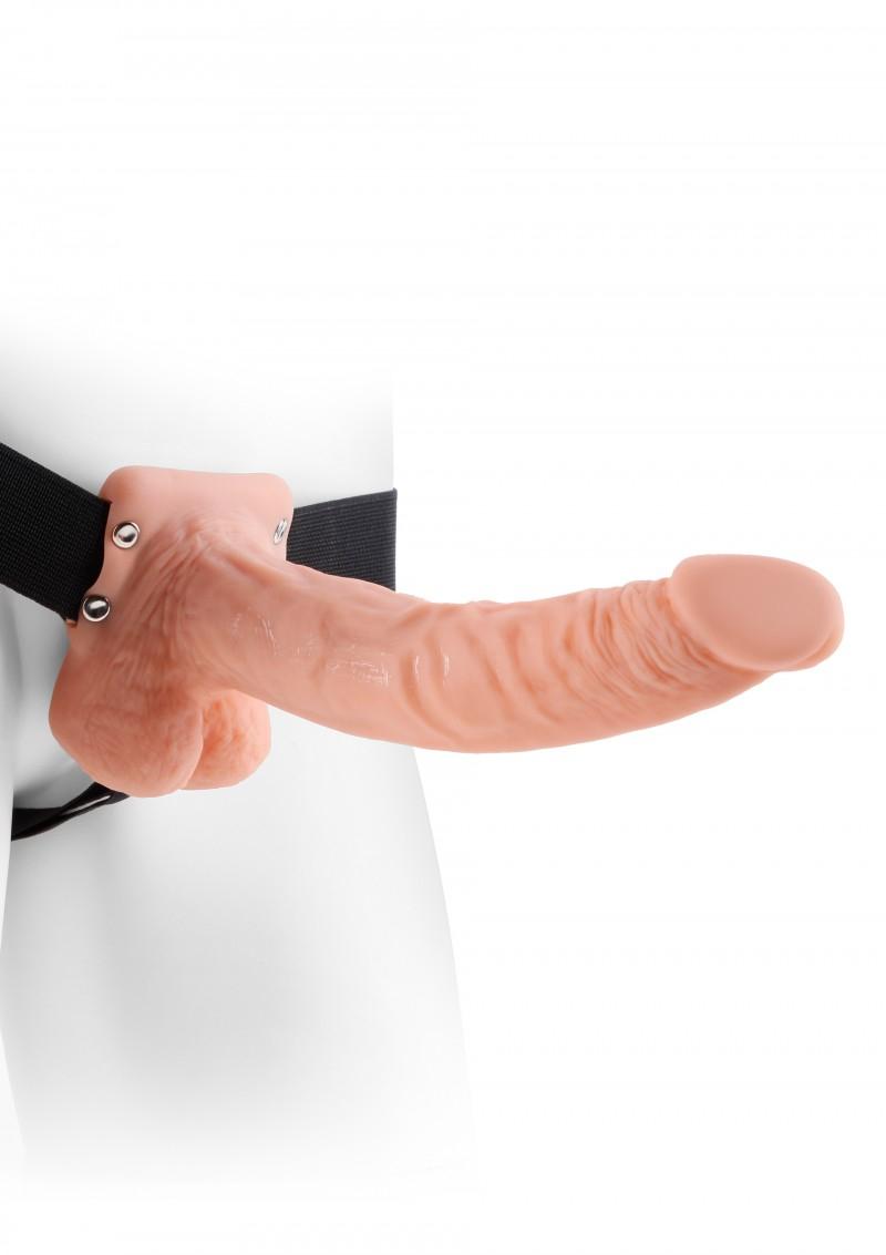 Fetish Fantasy Series 9 Inch Hollow Strap-On with Balls, 24 cm, Flesh