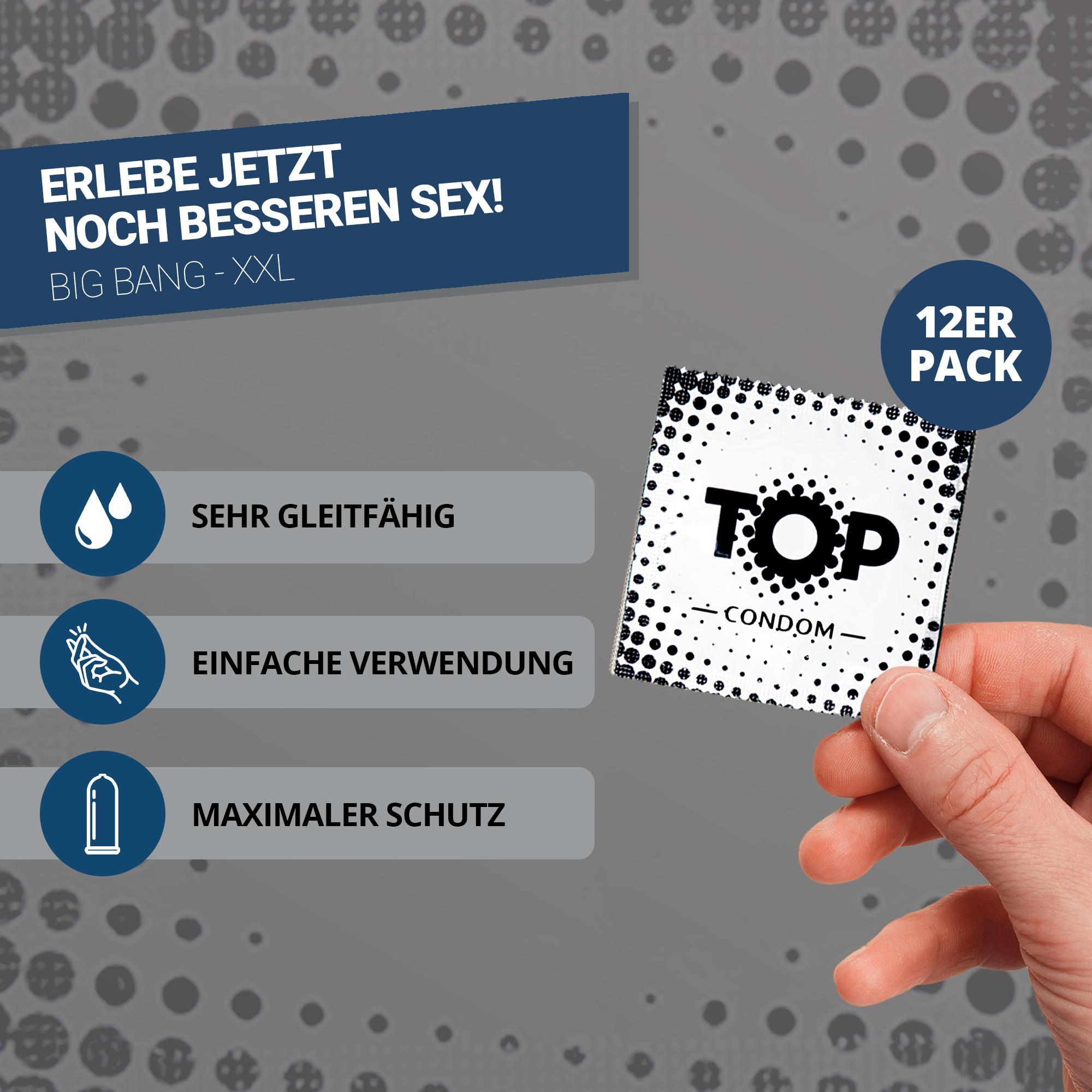 TOP Condoms XXL: Big Bang - XXL, Packs of 12