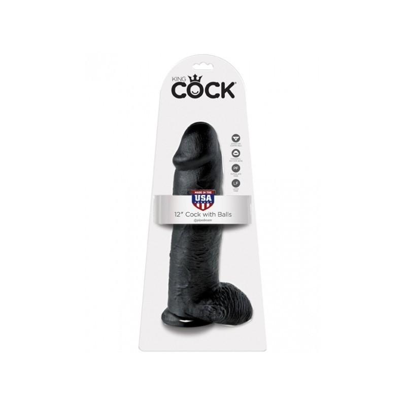 KING COCK Cock with Balls, 30.5 cm, Black