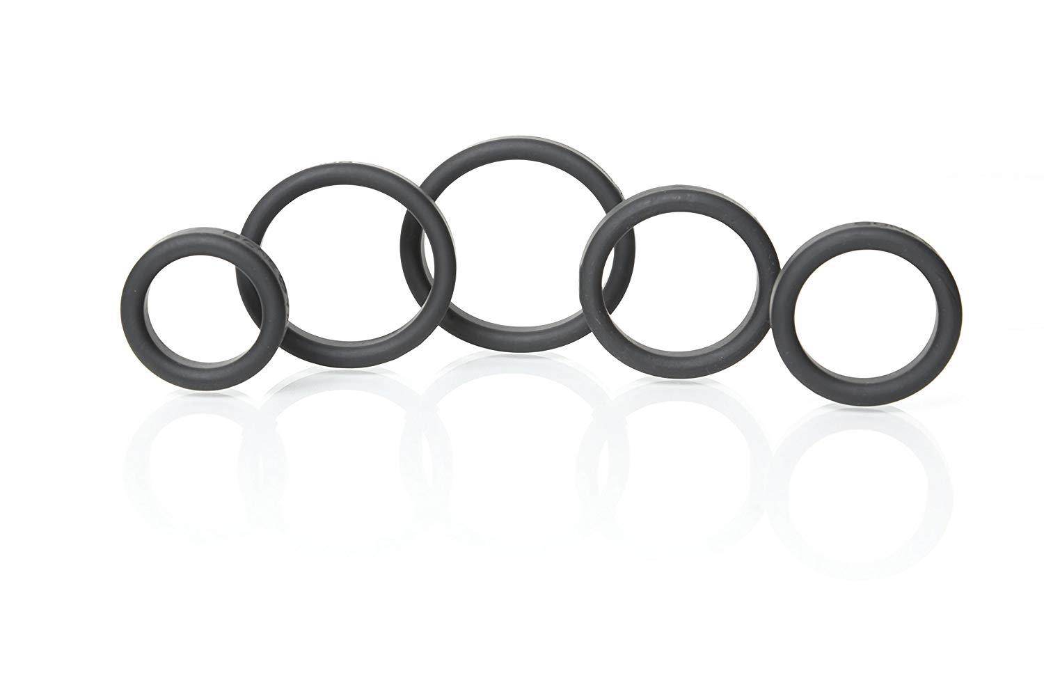 Boneyard Silicone Cockrings, 5-Pcs-Kit, Black, ¯ 50 mm