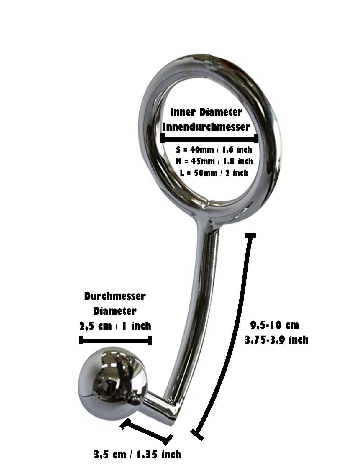 RudeRider Shafter Cockring with Ball, M size