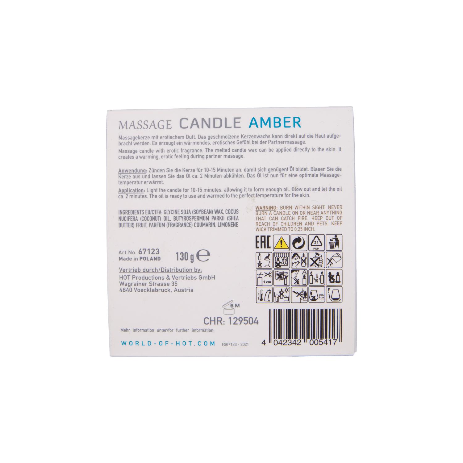 SHIATSU, Massage Candle - Amber, 130g/4.58oz