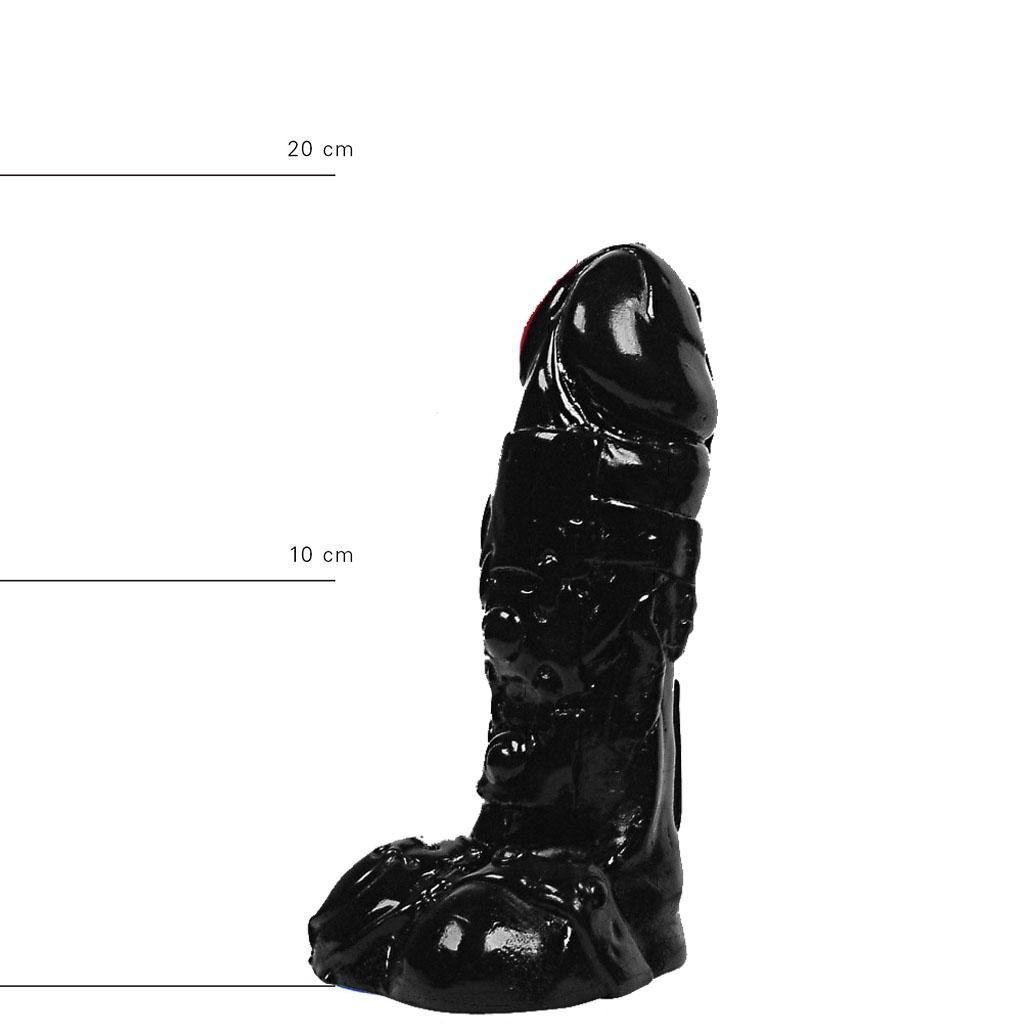 All Black Dildo Dean, 17 cm