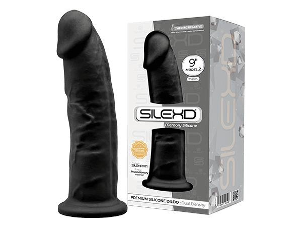 SILEXD Premium Silicone Dildo Model 2, 22,8 cm, Black